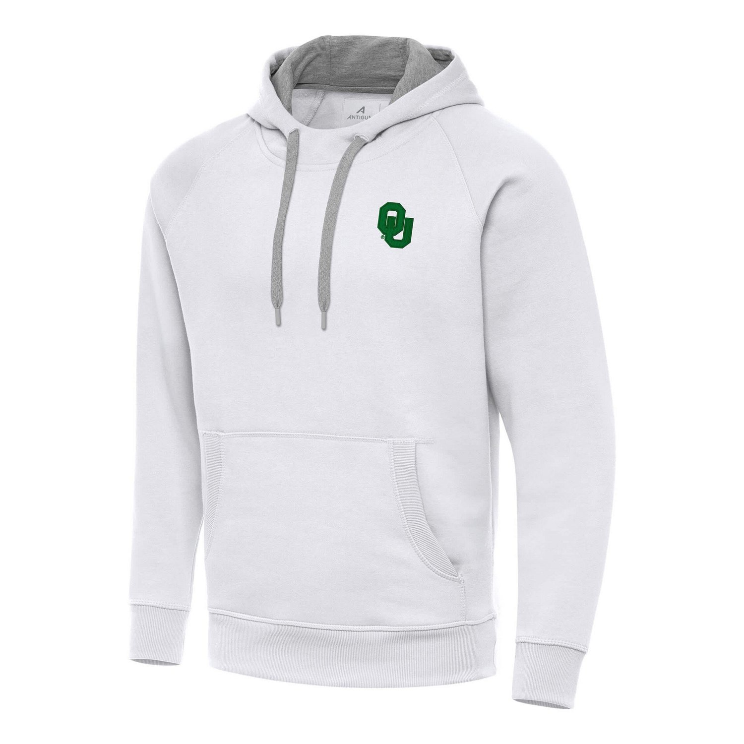 Antigua Oklahoma Sooners St Patrick's Day Fleece Raglan Victory Pullover Hoodie - view number 1