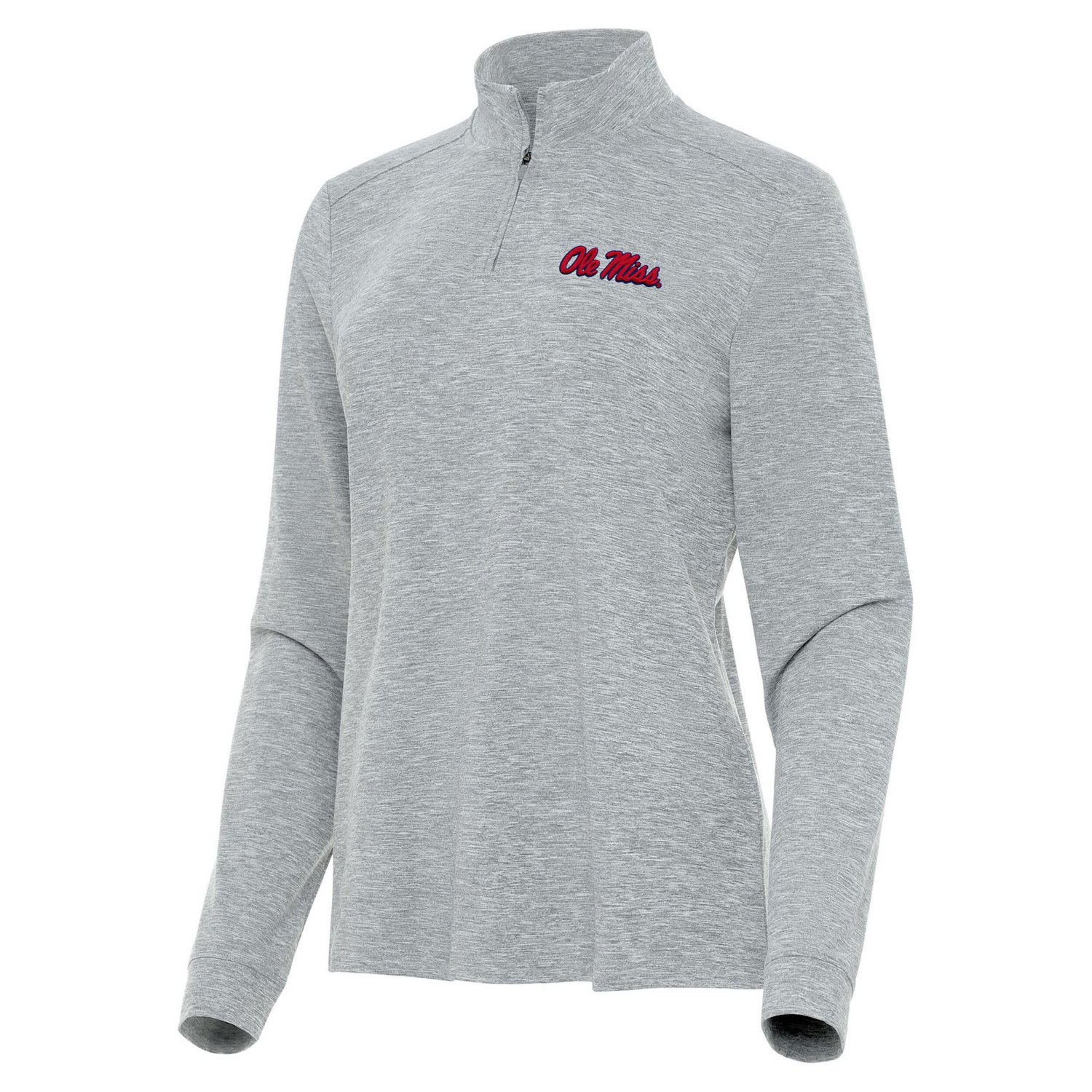 Antigua Ole Miss Rebels Mentor Long Sleeve Quarter-Zip Mock Polo