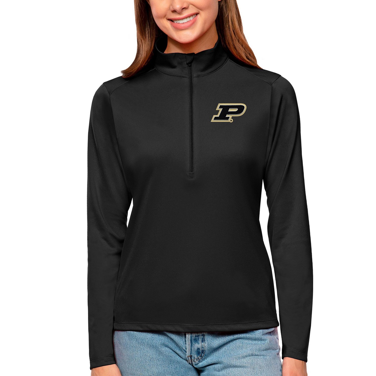 Antigua Purdue Boilermakers Tribute Quarter-Zip Pullover Top - view number 1