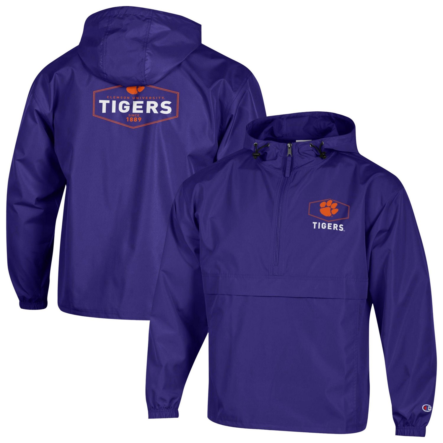 Champion Clemson Tigers Delay Packable Half-Zip Jacket
