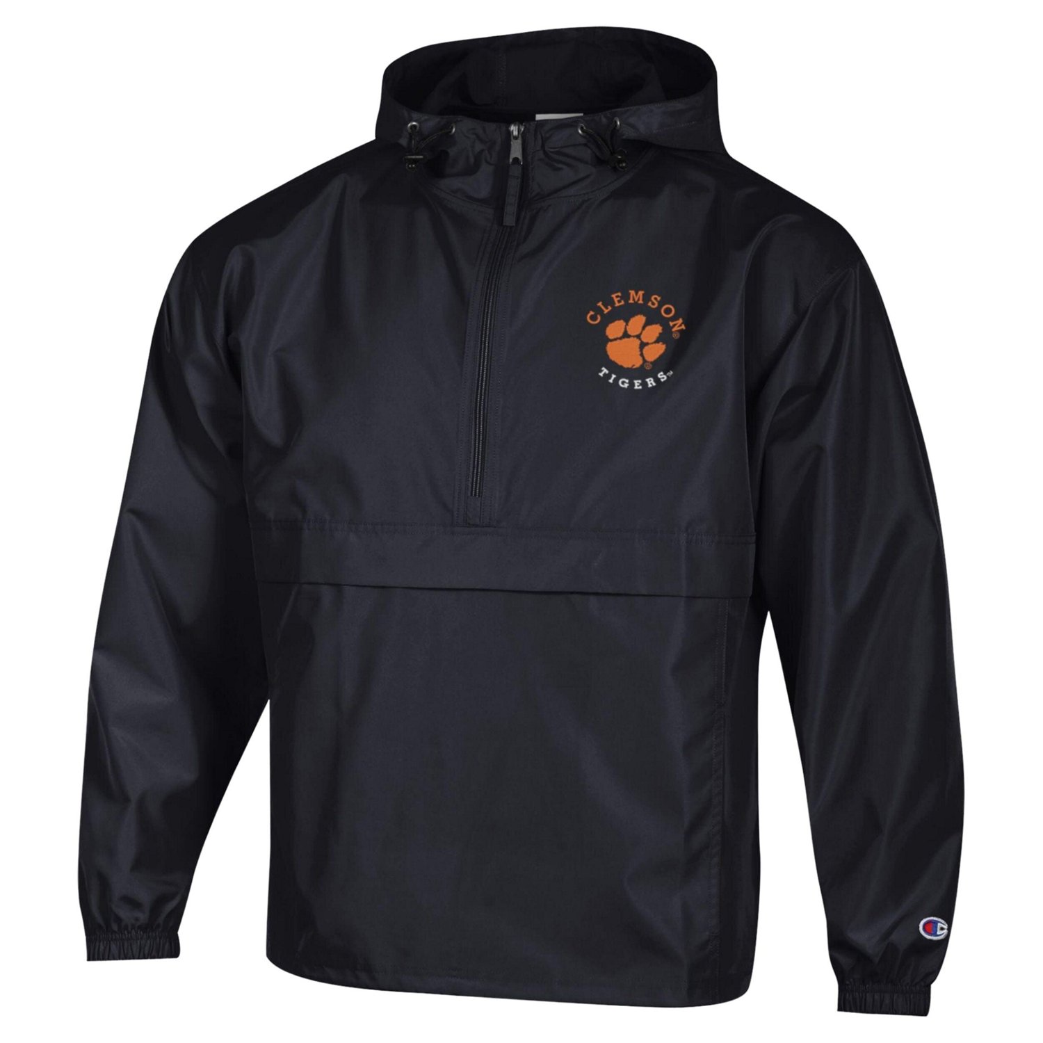 Champion Clemson Tigers Packable Hooded Windbreaker Half-Zip Jacket