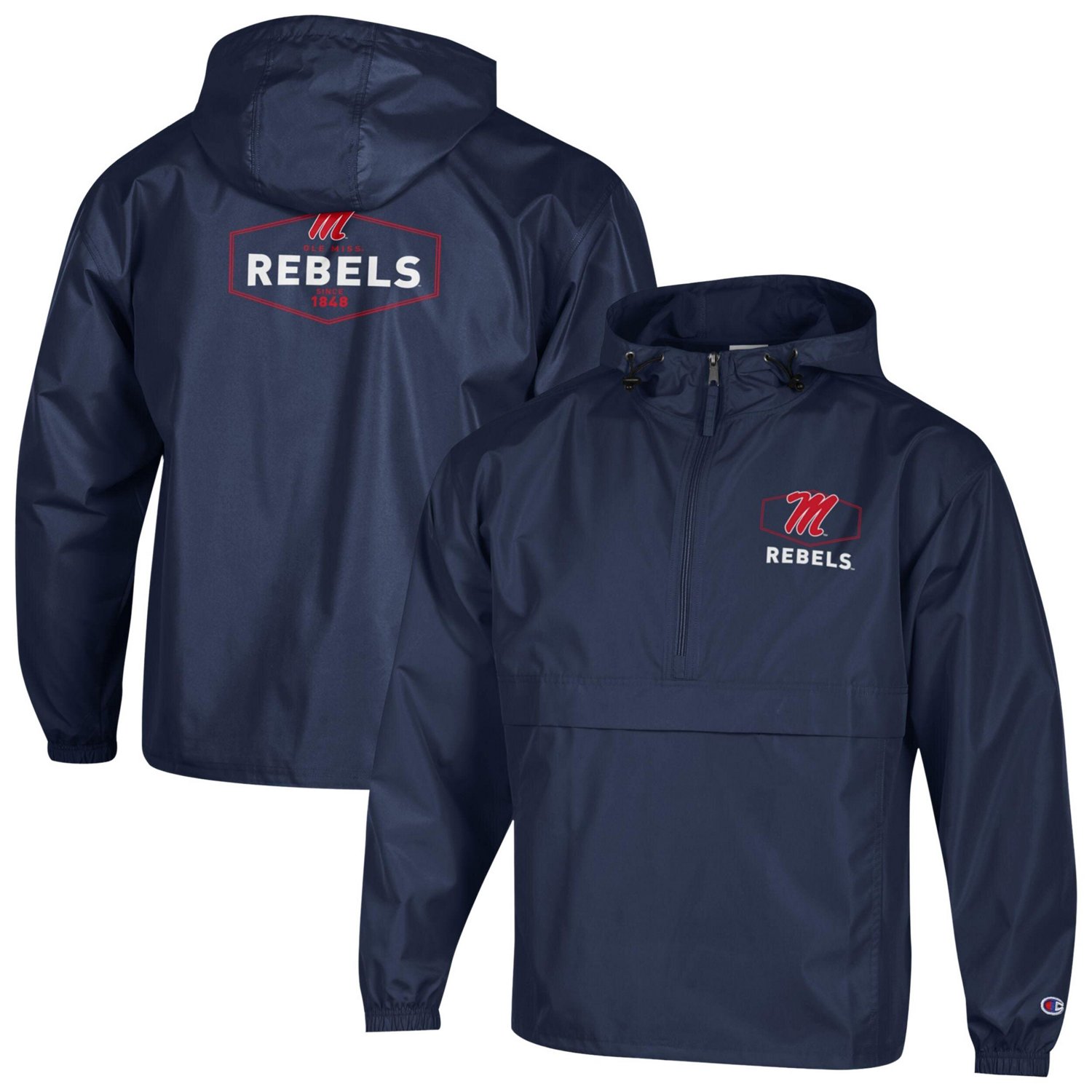 Champion Ole Miss Rebels Delay Packable Half-Zip Jacket
