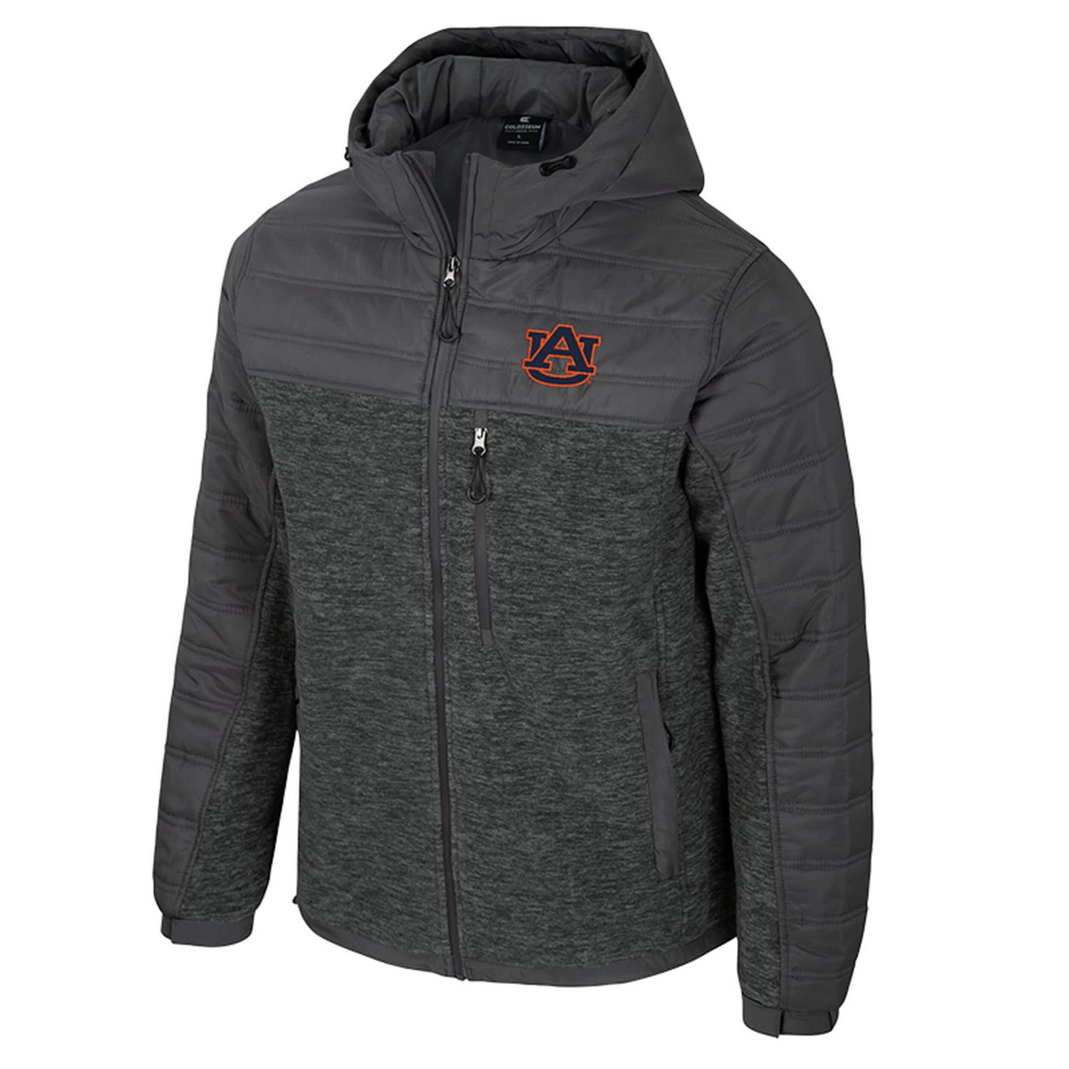 Colosseum Auburn Tigers Nightman Full-Zip Hoodie Puffer Jacket - view number 2