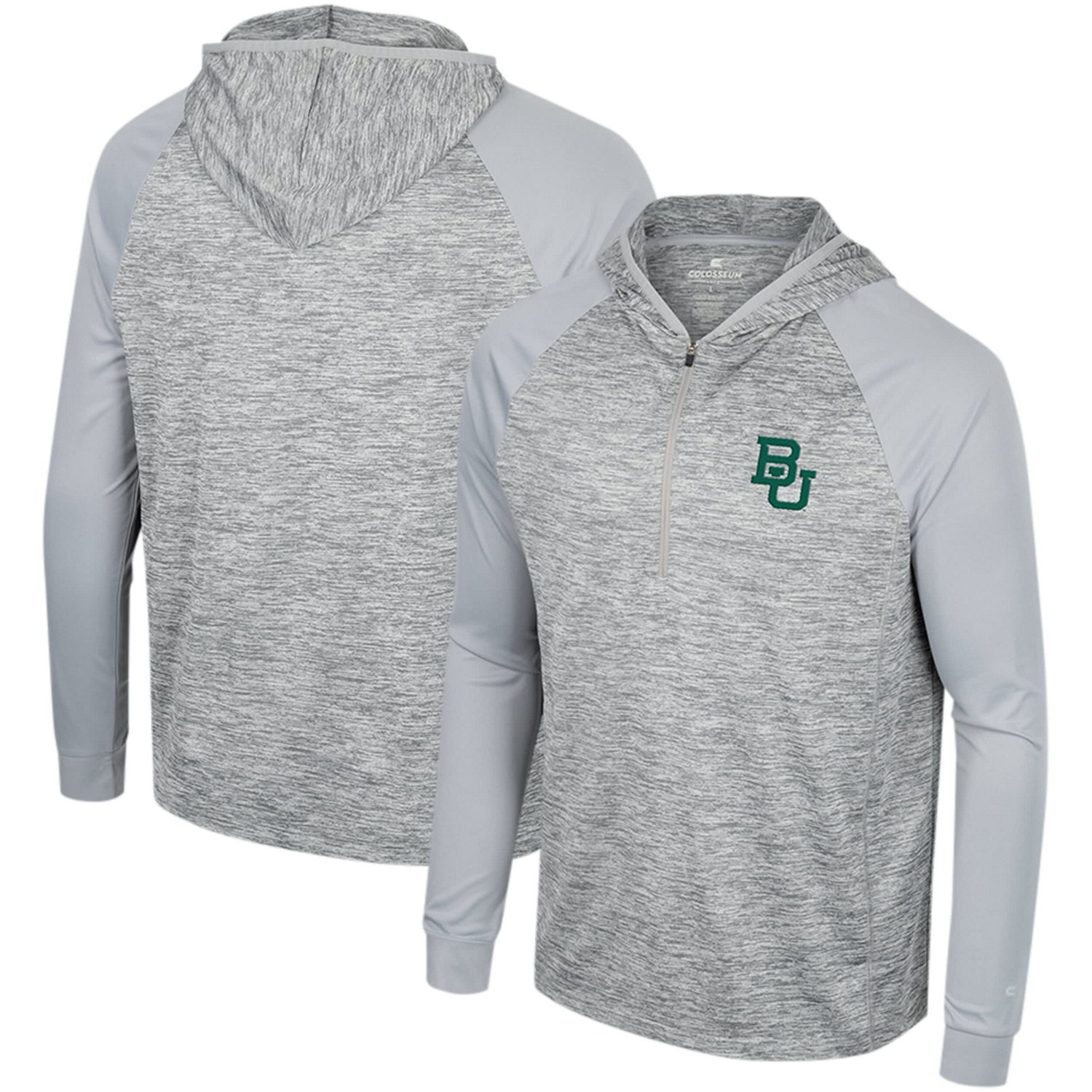 Colosseum Baylor Bears Cybernetic Raglan Quarter-Zip Hooded Top - view number 1