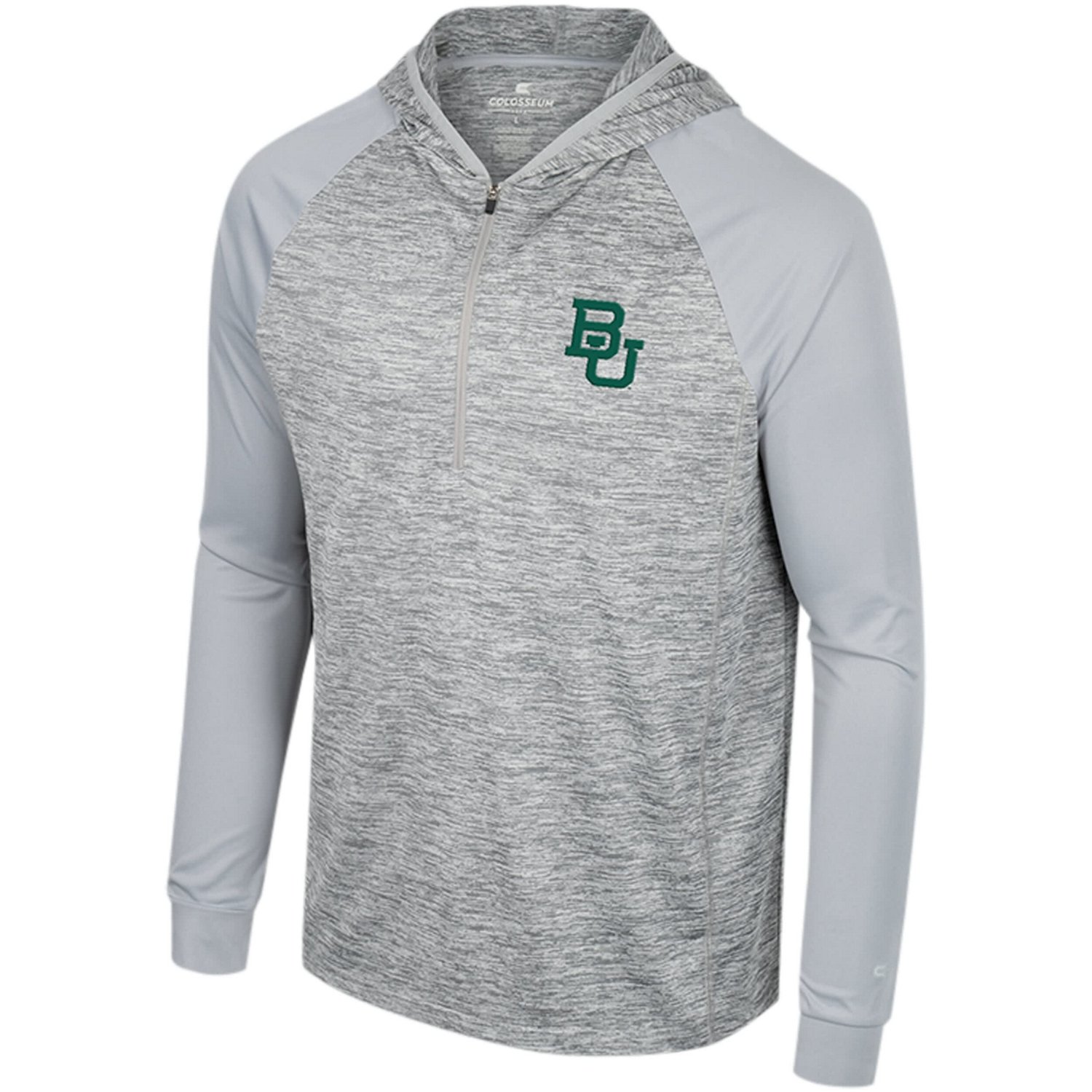 Colosseum Baylor Bears Cybernetic Raglan Quarter-Zip Hooded Top - view number 2