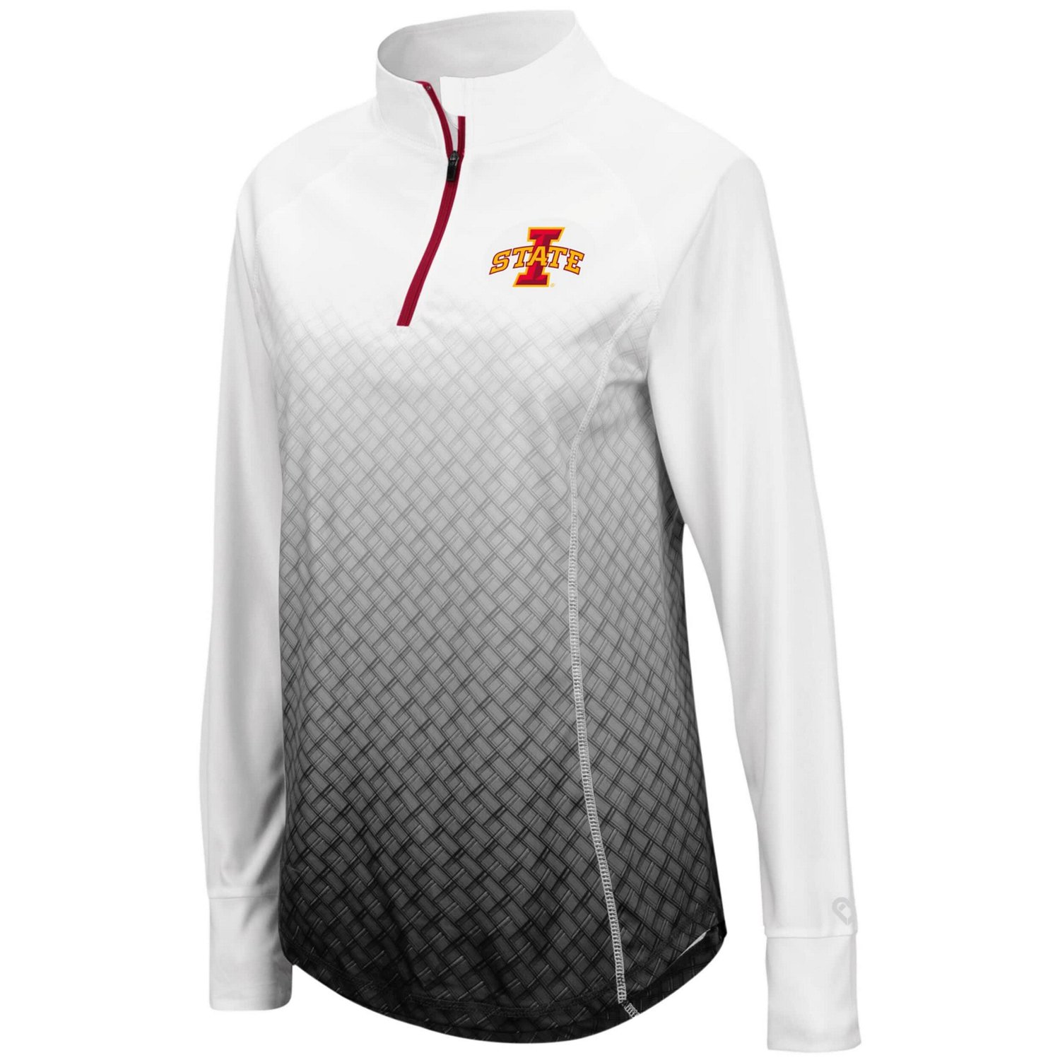 Colosseum Black Iowa State Cyclones Magic Ombre Lightweight Fitted Quarter-Zip Long Sleeve Top - view number 2