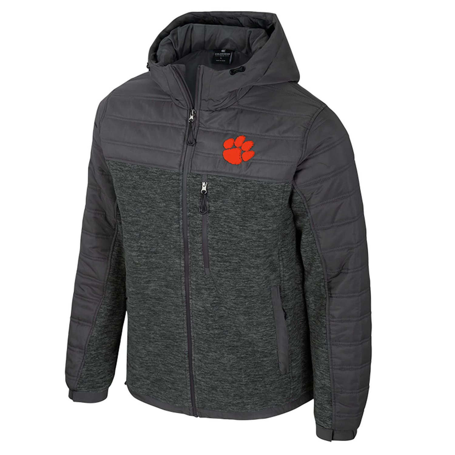 Colosseum Clemson Tigers Nightman Full-Zip Hoodie Puffer Jacket - view number 2