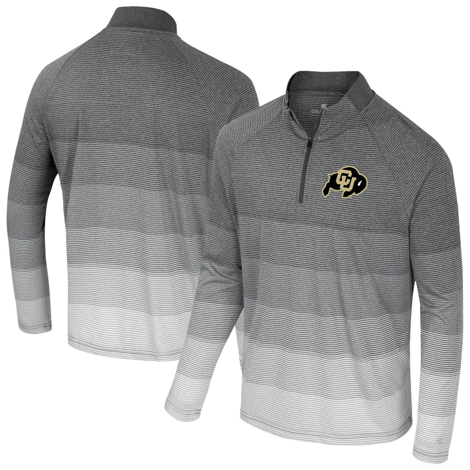 Colosseum Colorado Buffaloes AI Striped Mesh Quarter-Zip Raglan Windshirt