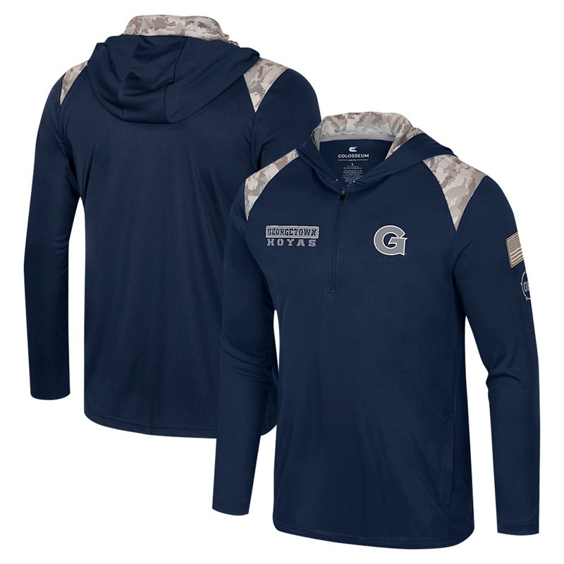Colosseum Georgetown Hoyas Oht Military Appreciation Quarter-Zip Hoodie Jacket-image