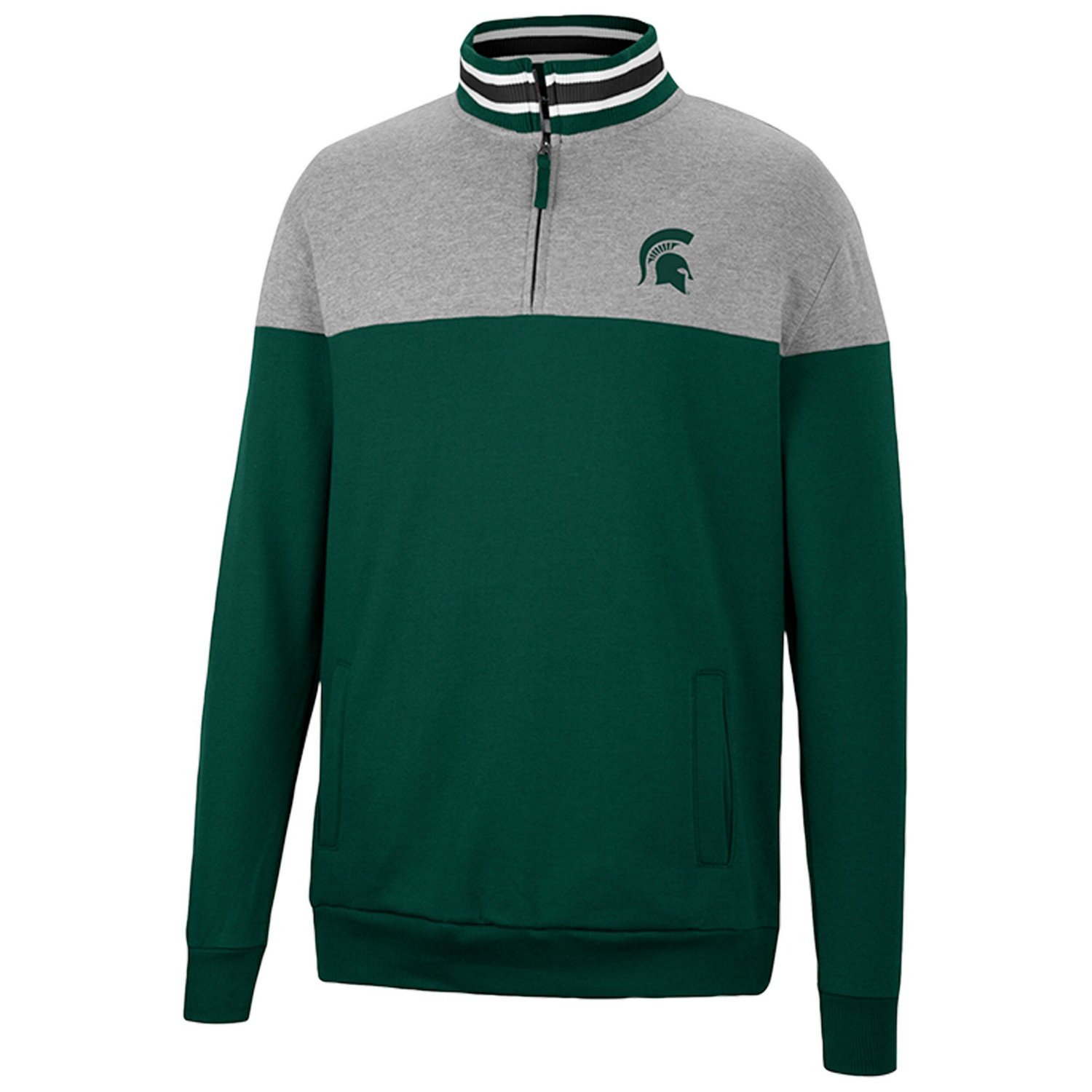 Colosseum Heather Gray Michigan State Spartans Be the Ball Quarter-Zip Top - view number 2