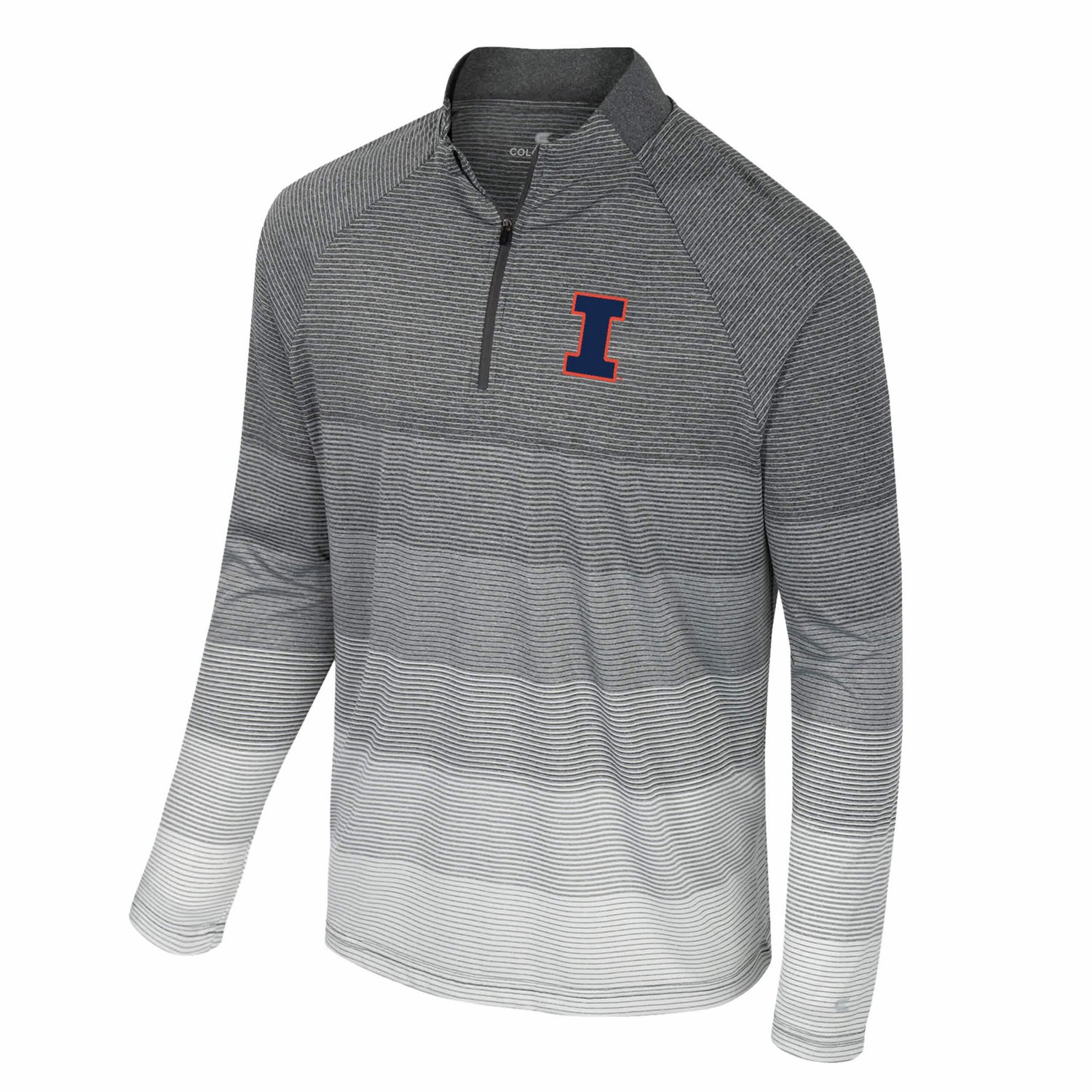 Colosseum Illinois Fighting Illini AI Striped Mesh Quarter-Zip Raglan Windshirt - view number 2