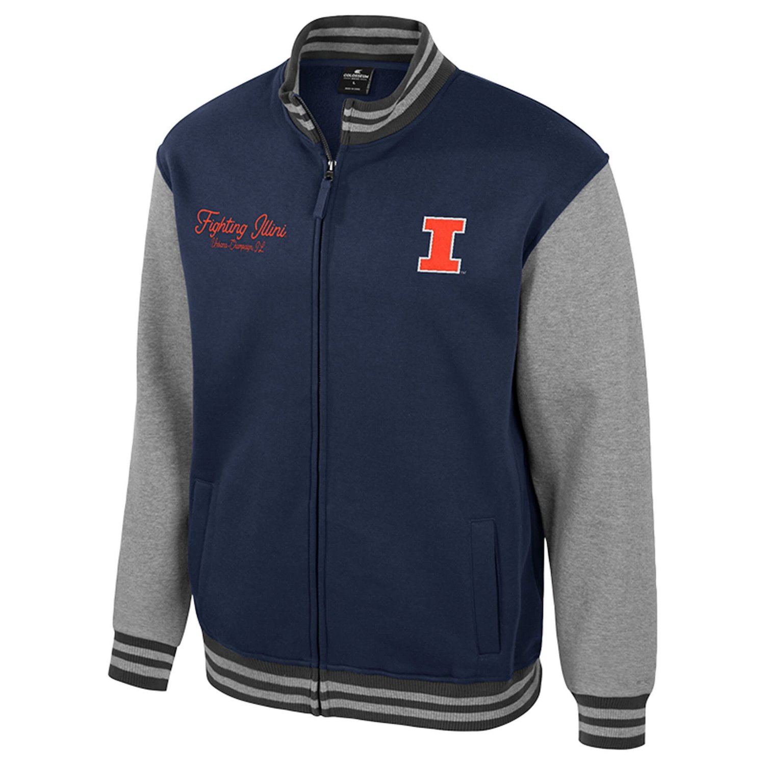 Colosseum Illinois Fighting Illini Ambi-Turner Full-Zip Varsity Jacket - view number 2