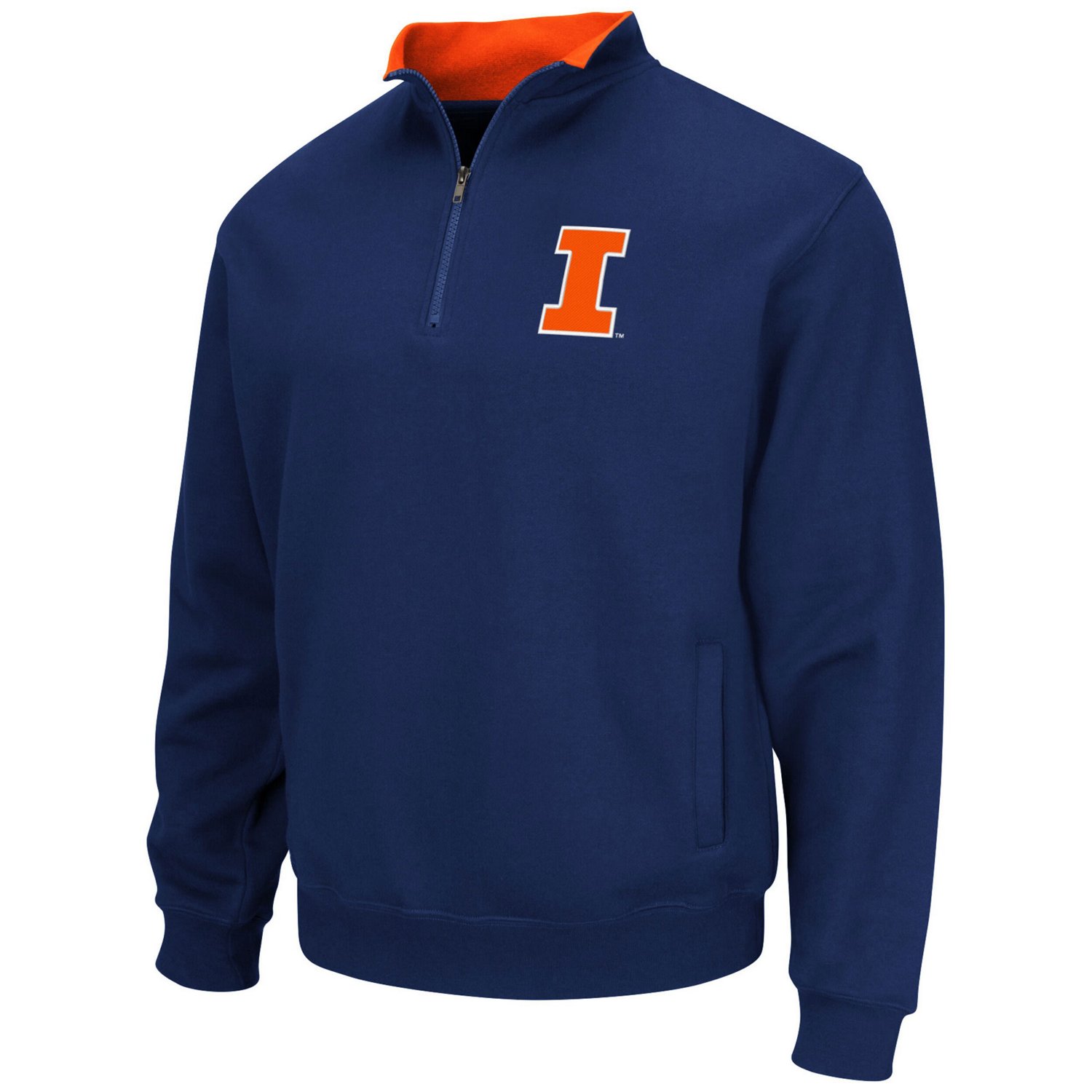 Colosseum Illinois Fighting Illini Big  Tall Tortugas Logo Quarter-Zip Sweatshirt - view number 2
