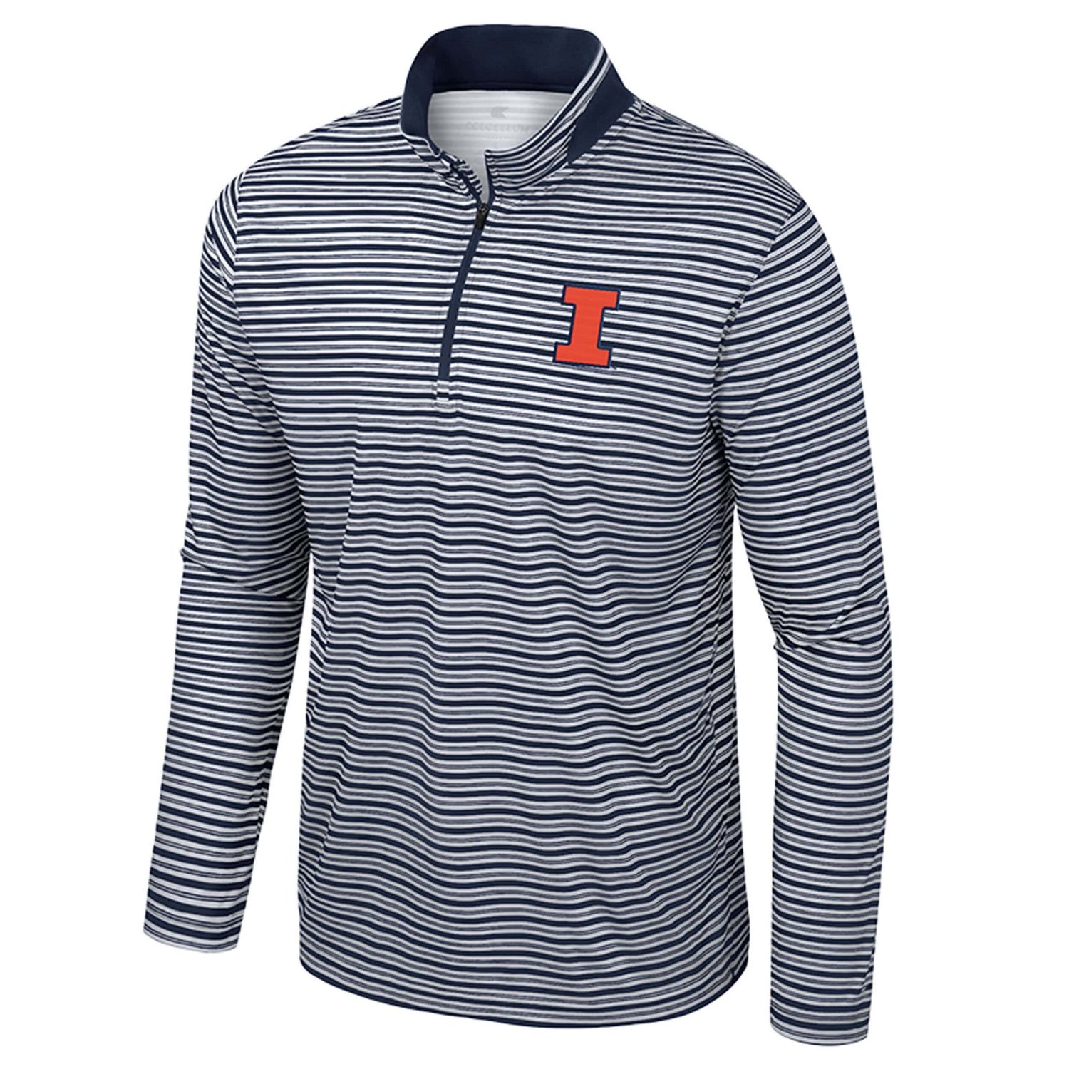 Colosseum Illinois Fighting Illini Striped Quarter-Zip Top