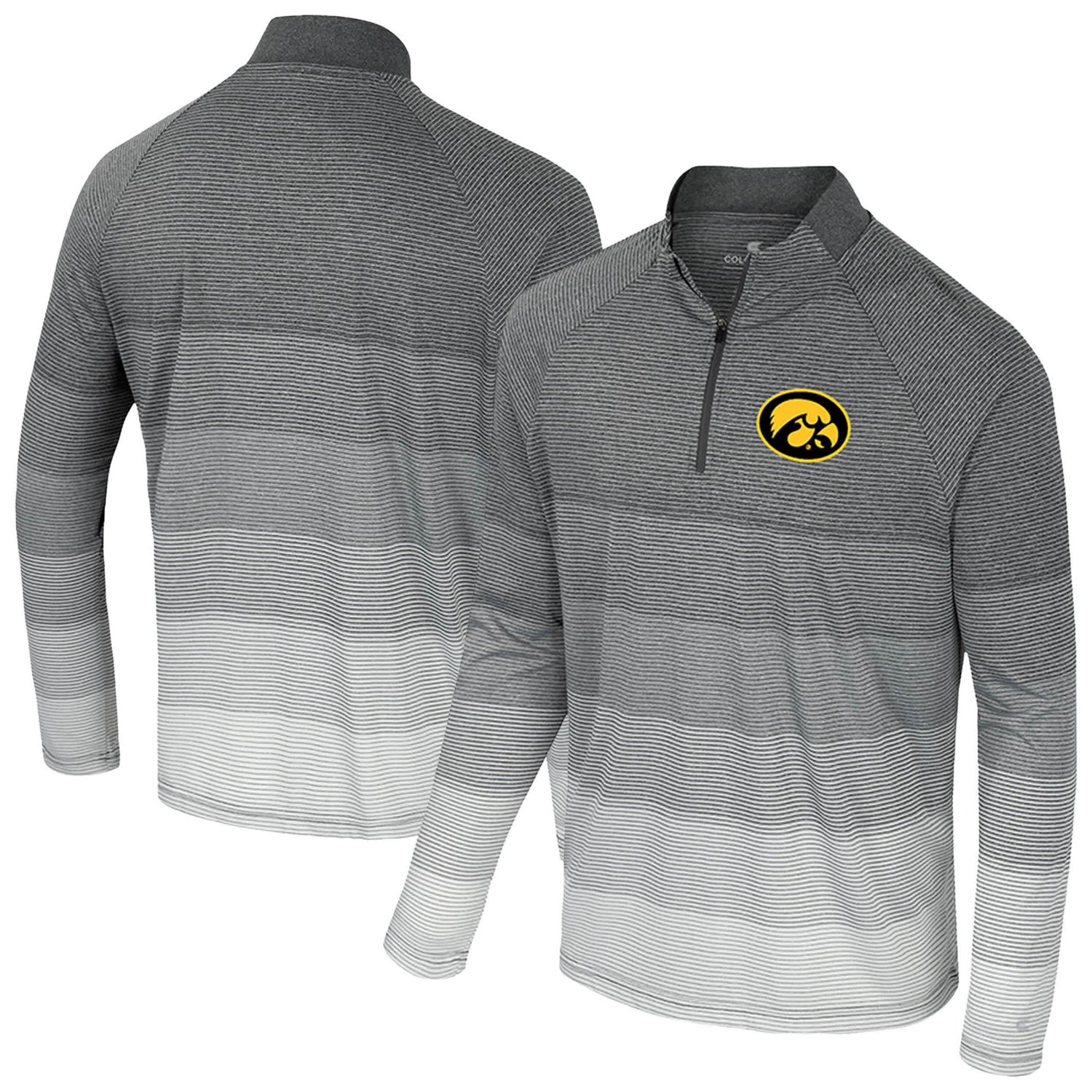 Colosseum Iowa Hawkeyes AI Striped Mesh Quarter-Zip Raglan Windshirt