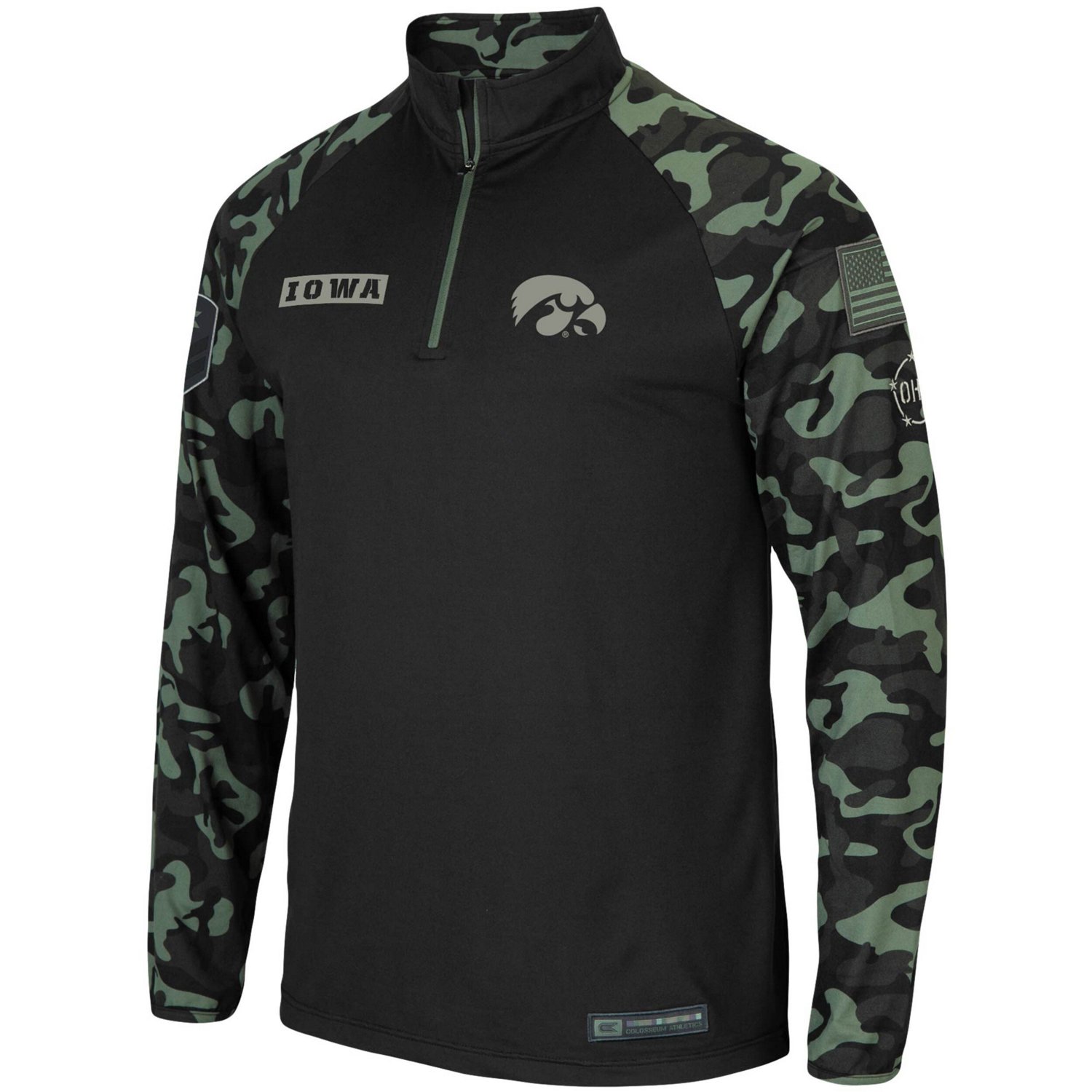 Colosseum Iowa Hawkeyes OHT Military Appreciation Take Flight Raglan Quarter-Zip Jacket - view number 2