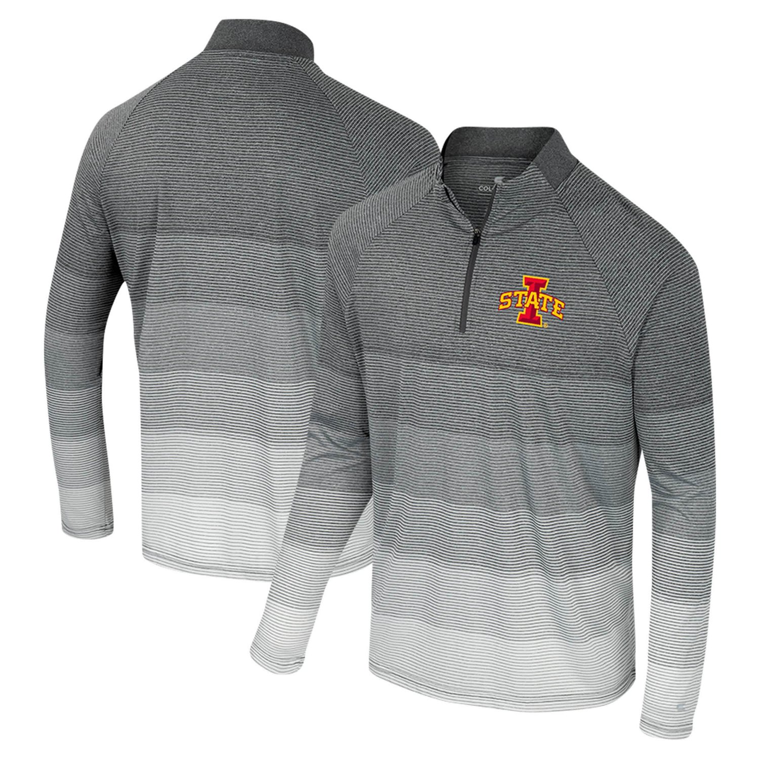 Colosseum Iowa State Cyclones AI Striped Mesh Quarter-Zip Raglan Windshirt - view number 1