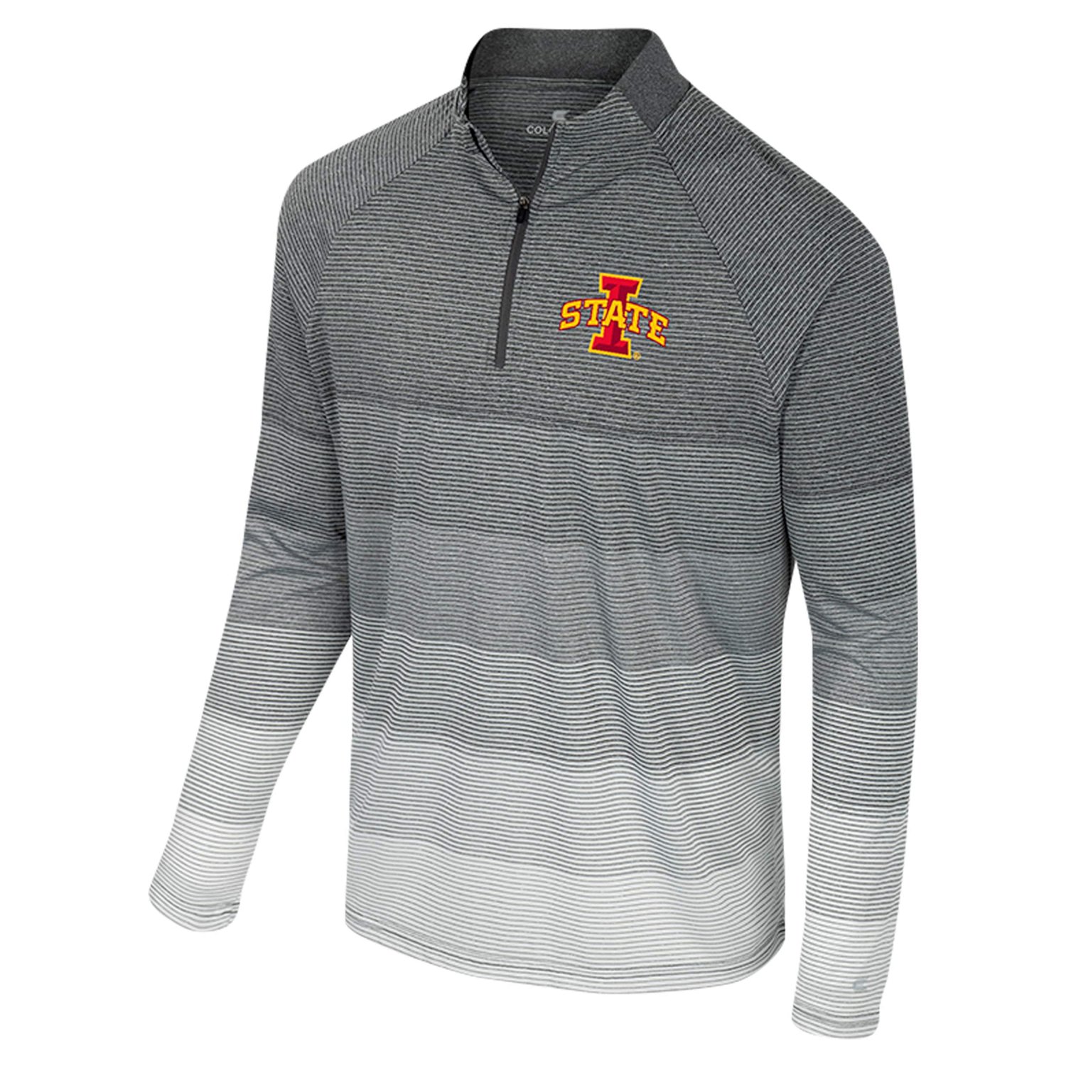 Colosseum Iowa State Cyclones AI Striped Mesh Quarter-Zip Raglan Windshirt - view number 2