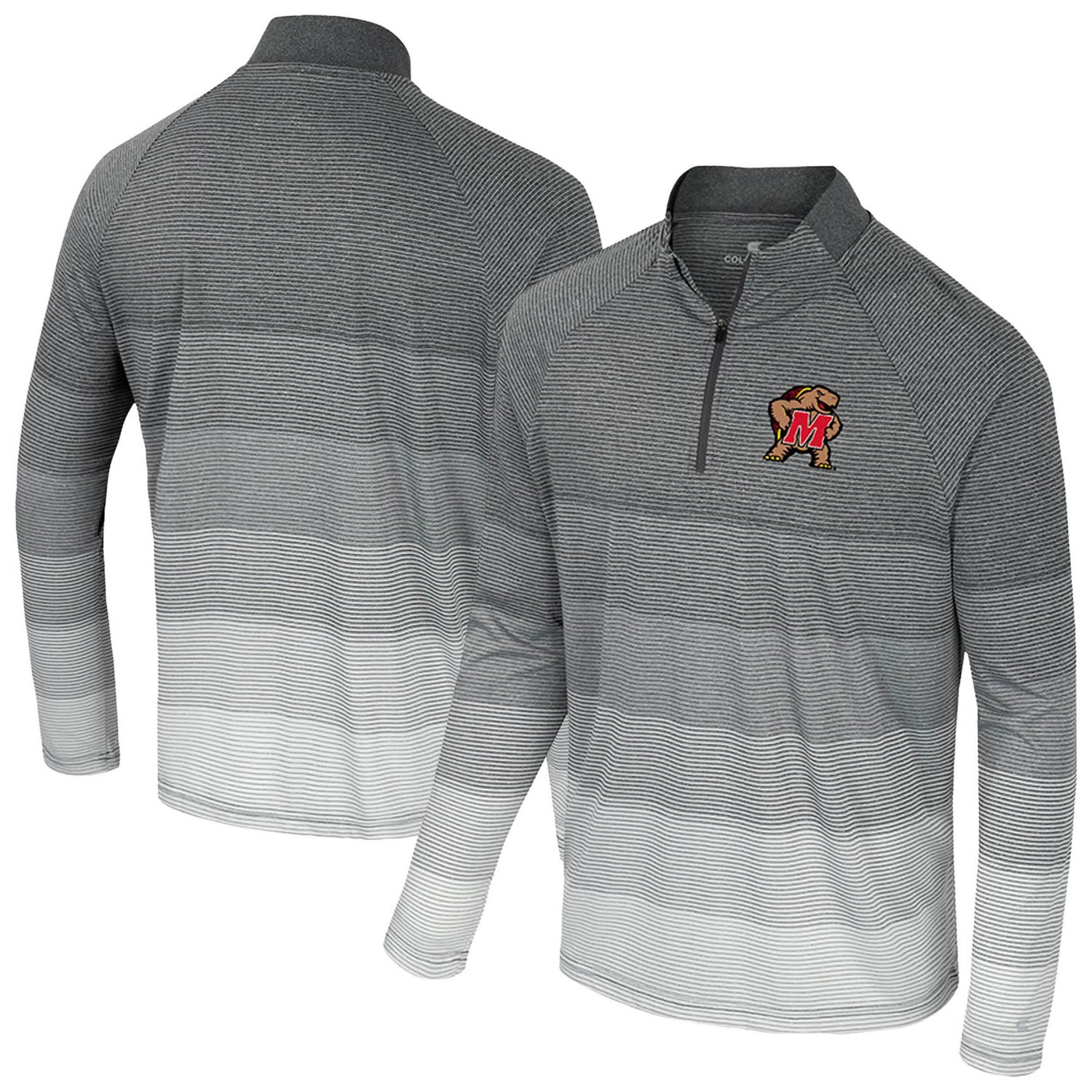 Colosseum Maryland Terrapins AI Striped Mesh Quarter-Zip Raglan Windshirt