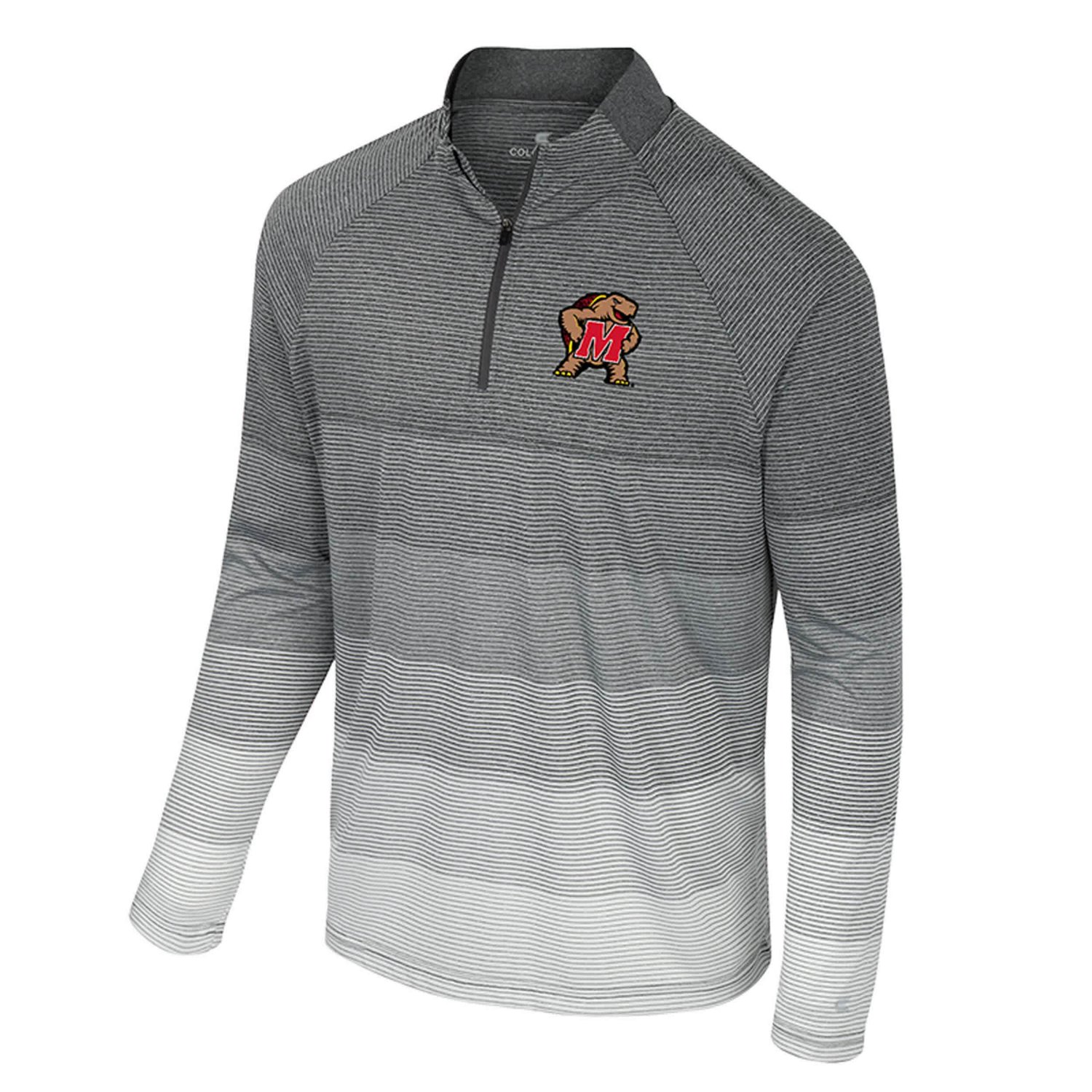 Colosseum Maryland Terrapins AI Striped Mesh Quarter-Zip Raglan Windshirt - view number 2