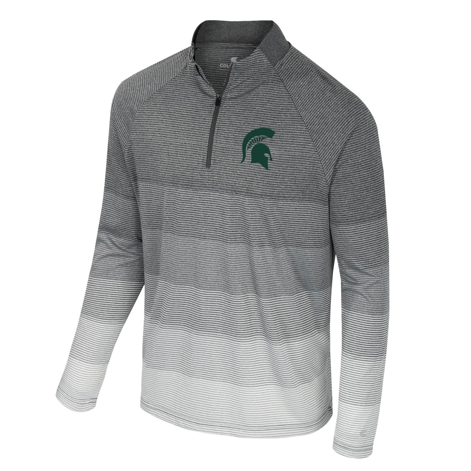 Colosseum Michigan State Spartans AI Striped Mesh Quarter-Zip Raglan Windshirt - view number 2