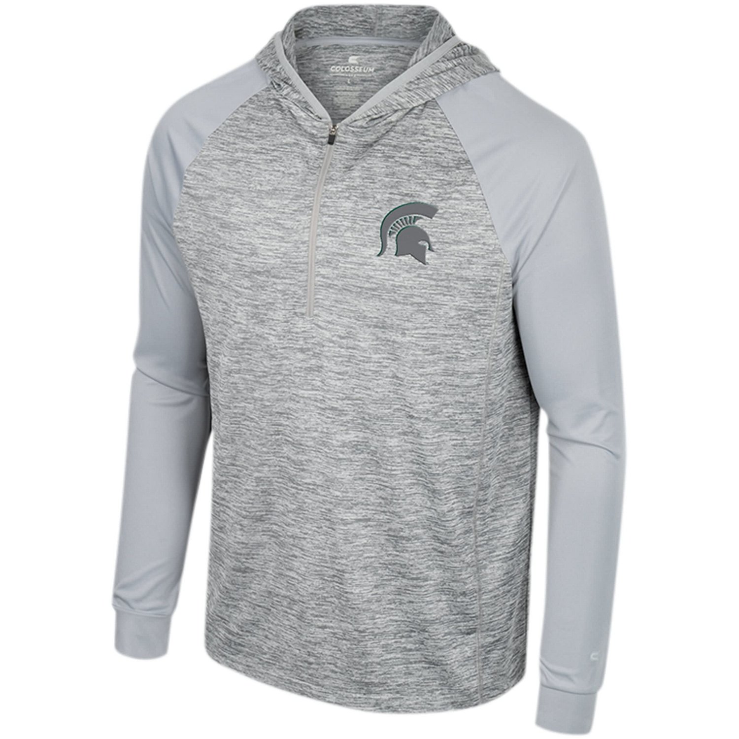 Colosseum Michigan State Spartans Cybernetic Raglan Quarter-Zip Hooded Top - view number 2