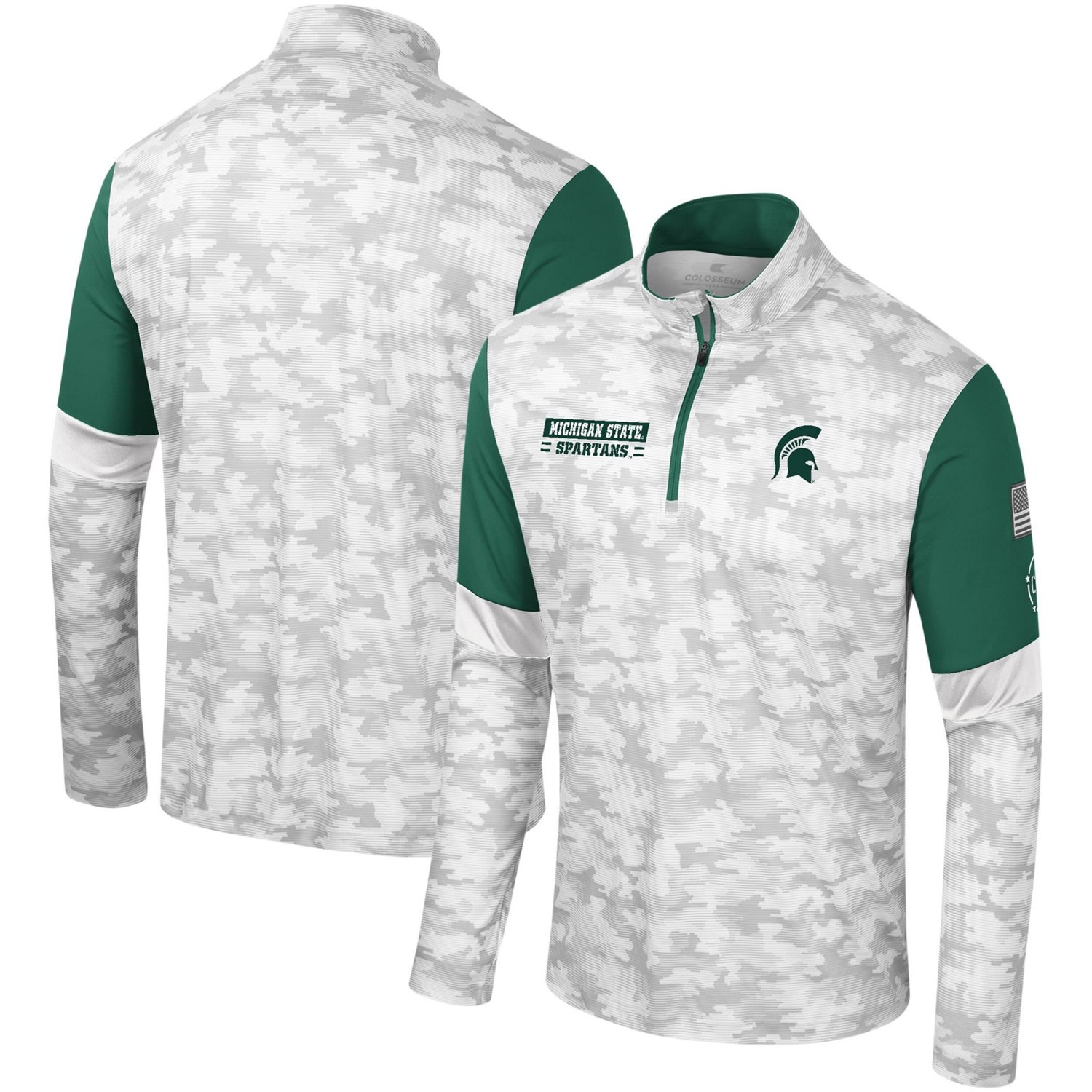 Colosseum Michigan State Spartans OHT Military Appreciation Tomahawk Quarter-Zip Windshirt