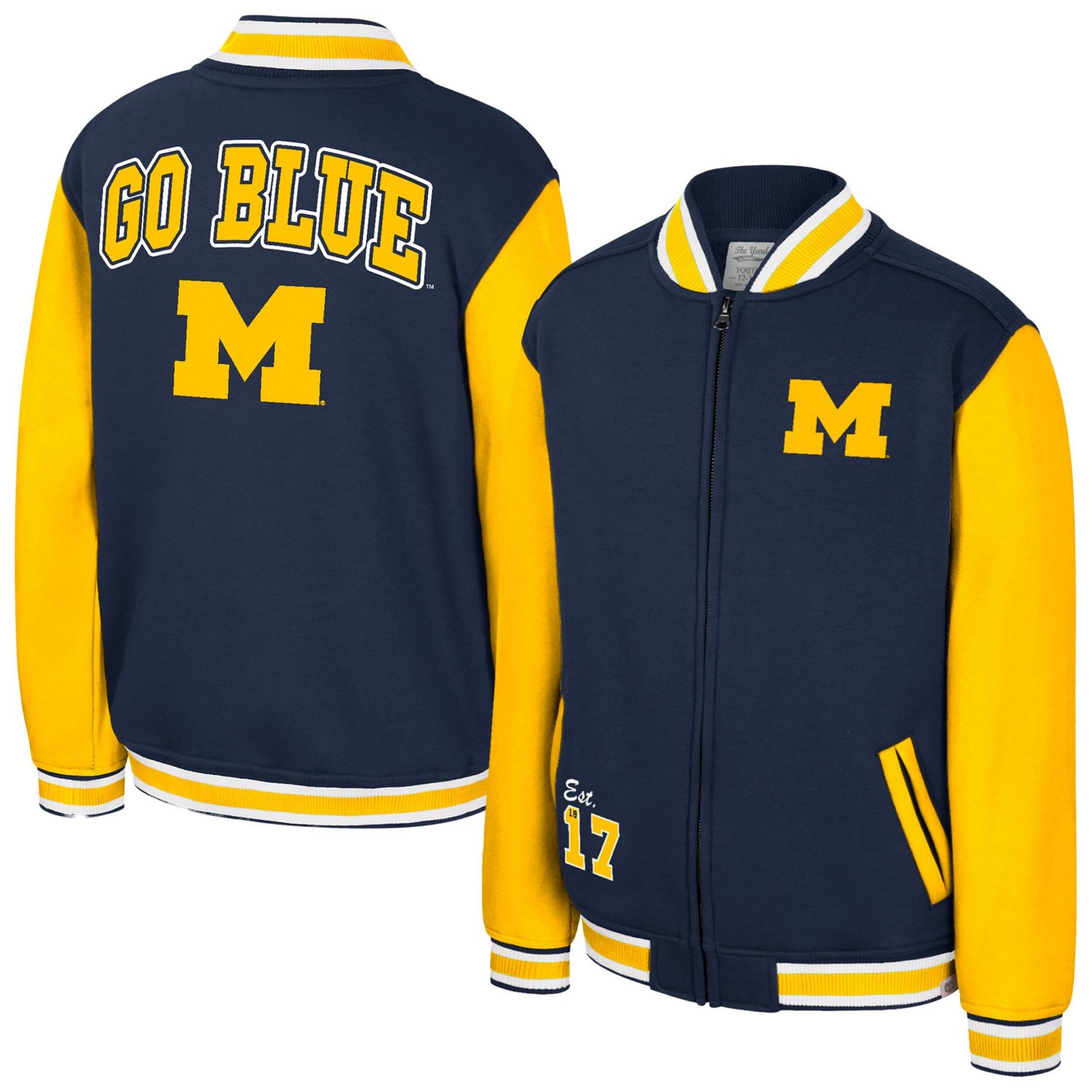 Colosseum Michigan Wolverines Grand Tour Full-Zip Bomber Jacket