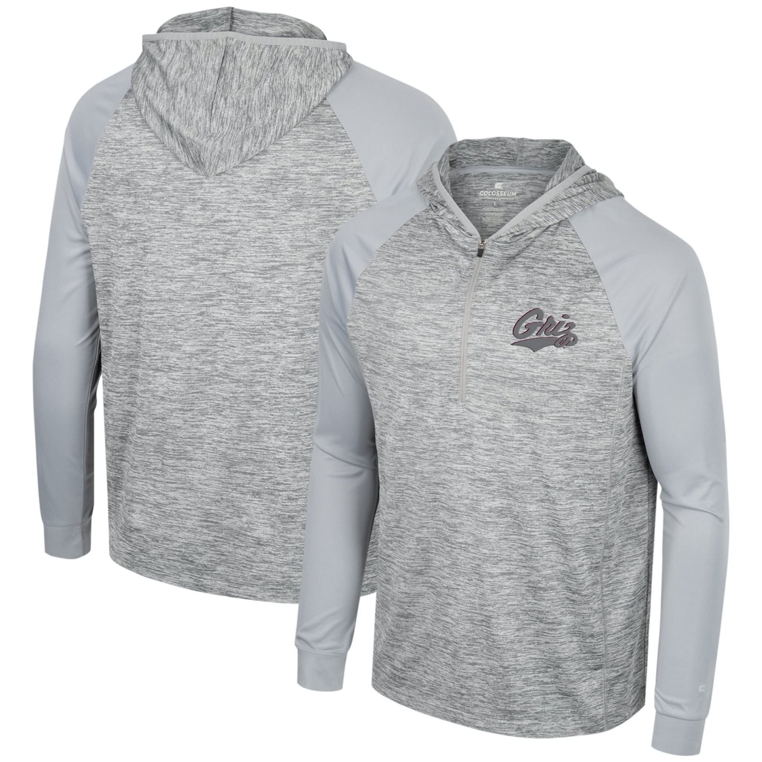 Colosseum Montana Grizzlies Cybernetic Raglan Quarter-Zip Hooded Top