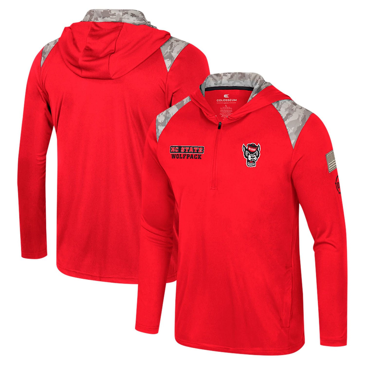 Colosseum NC State Wolfpack OHT Military Appreciation Quarter-Zip Hoodie Jacket