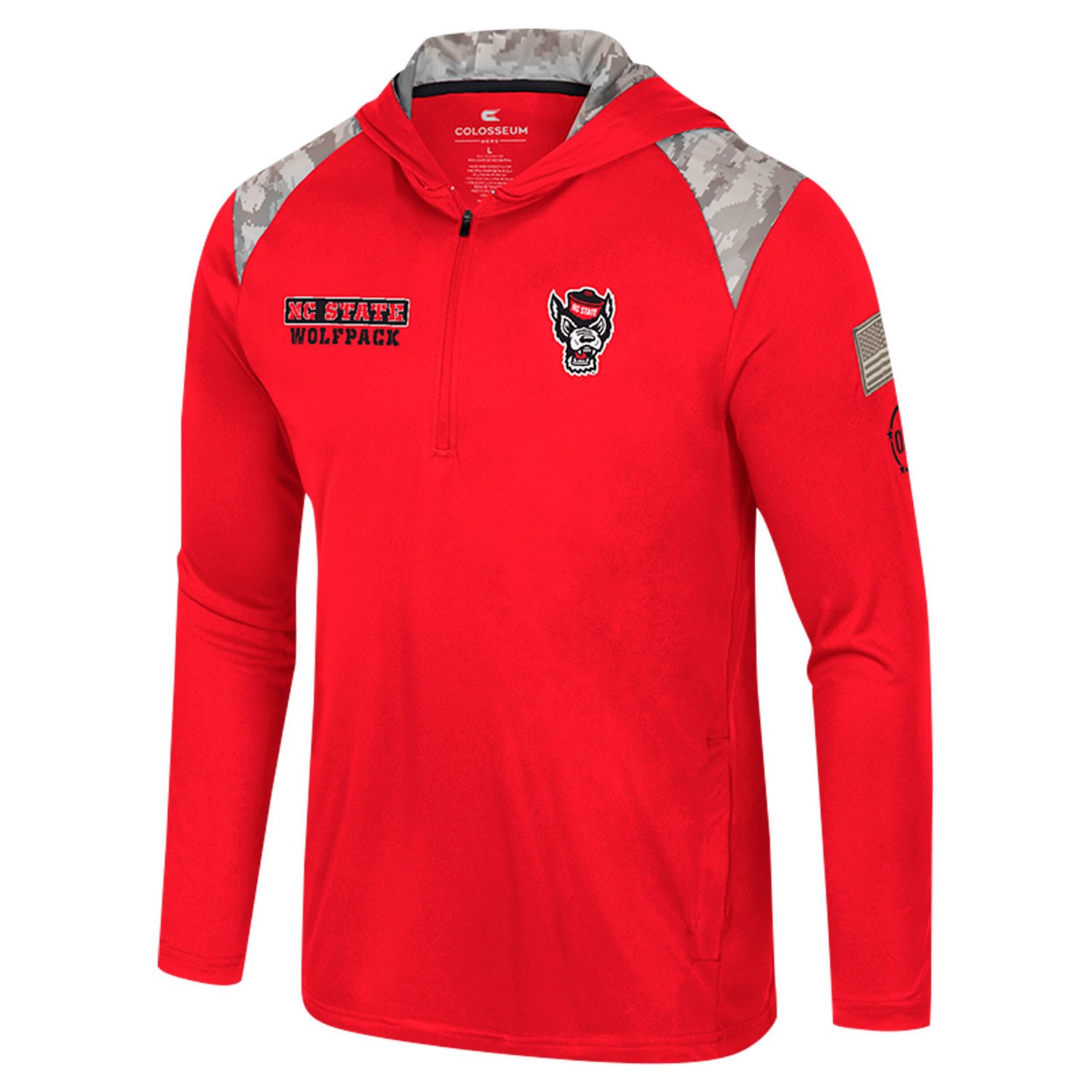 Colosseum NC State Wolfpack OHT Military Appreciation Quarter-Zip Hoodie Jacket - view number 2