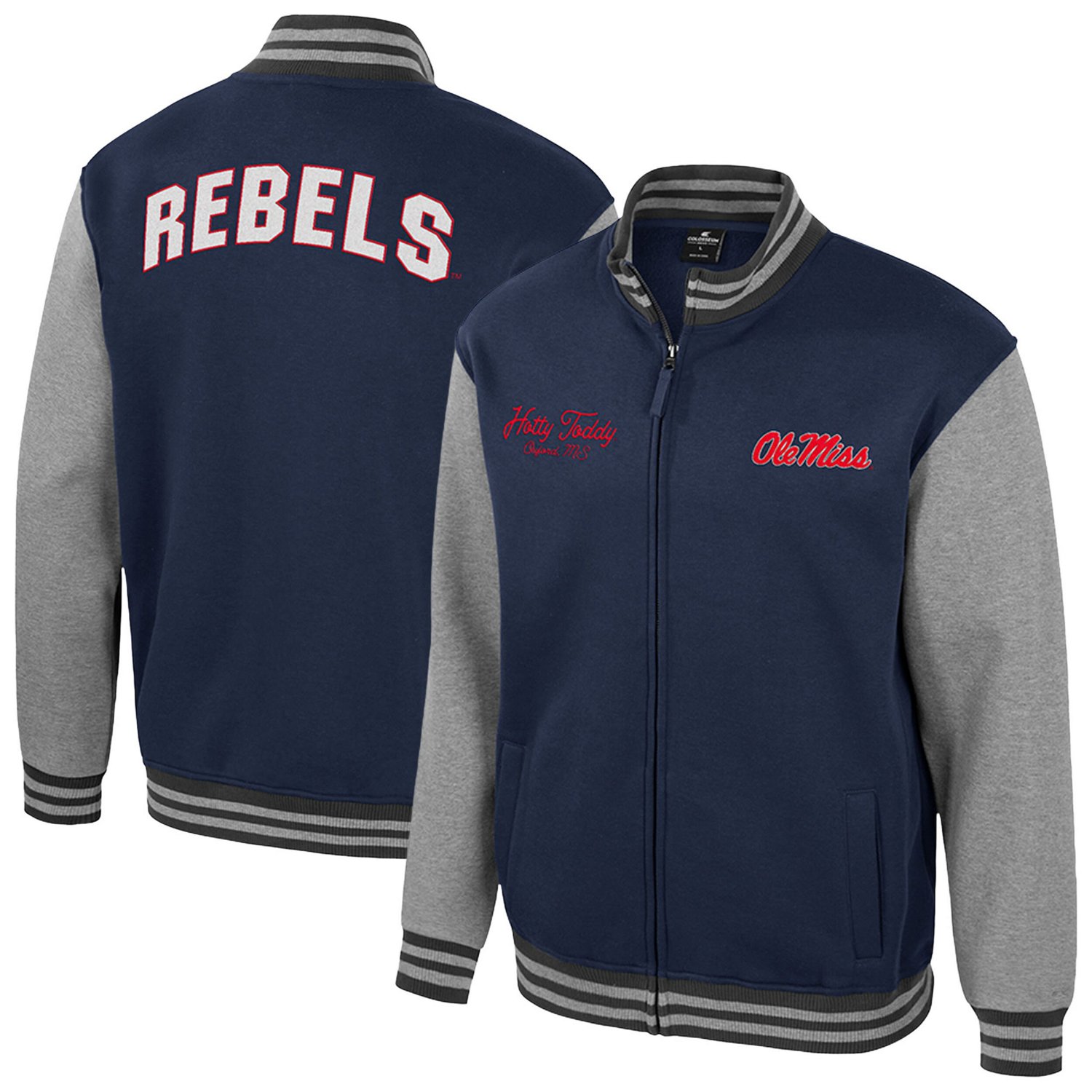 Colosseum Ole Miss Rebels Ambi-Turner Full-Zip Varsity Jacket