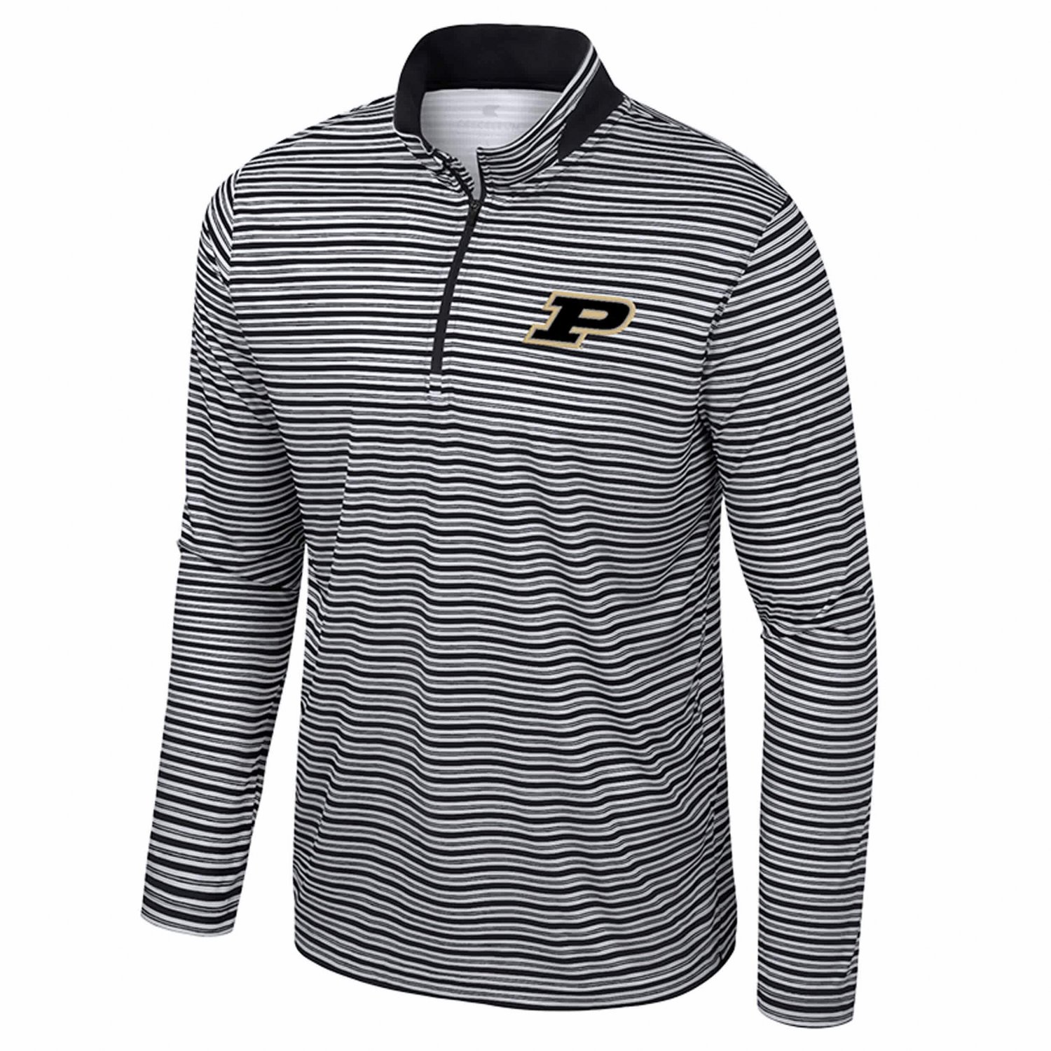 Colosseum Purdue Boilermakers Striped Quarter-Zip Top - view number 2