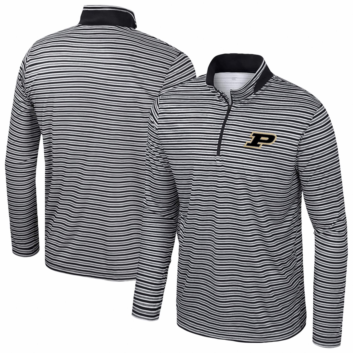Colosseum Purdue Boilermakers Striped Quarter-Zip Top - view number 1