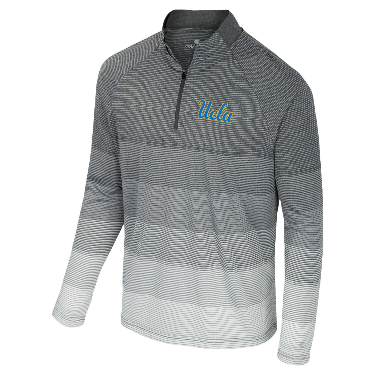 Colosseum UCLA Bruins AI Striped Mesh Quarter-Zip Raglan Windshirt - view number 2