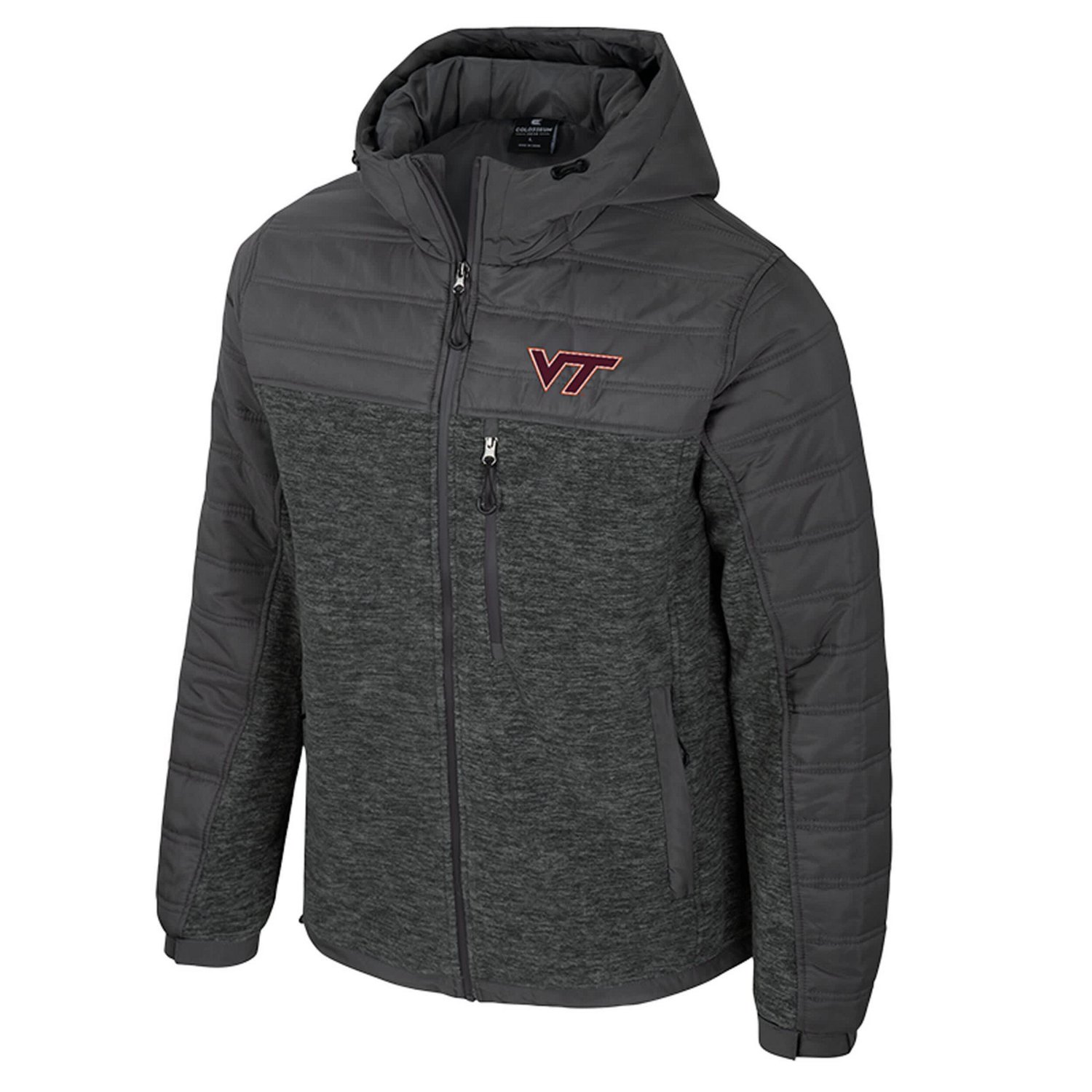 Colosseum Virginia Tech Hokies Nightman Full-Zip Hoodie Puffer Jacket - view number 2