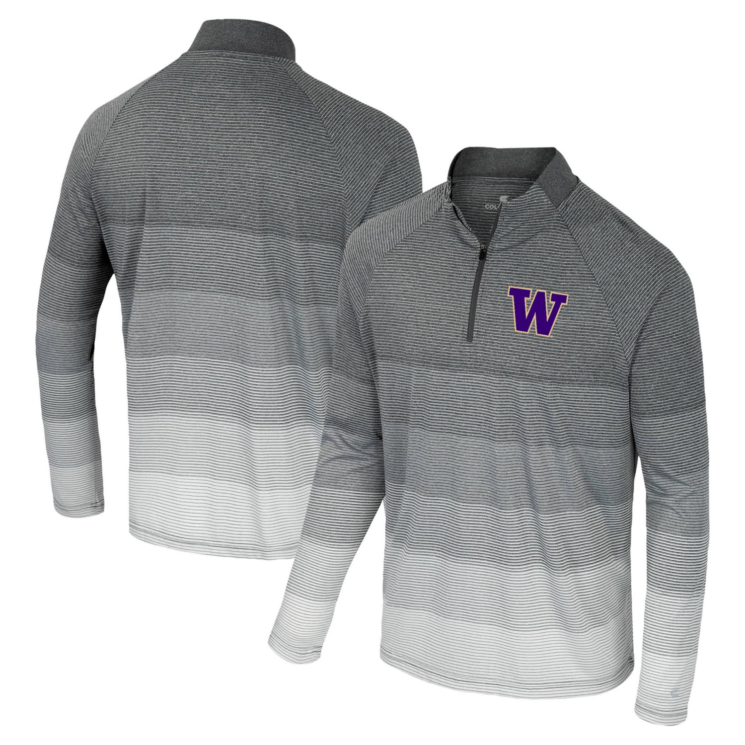 Colosseum Washington Huskies AI Striped Mesh Quarter-Zip Raglan Windshirt - view number 1