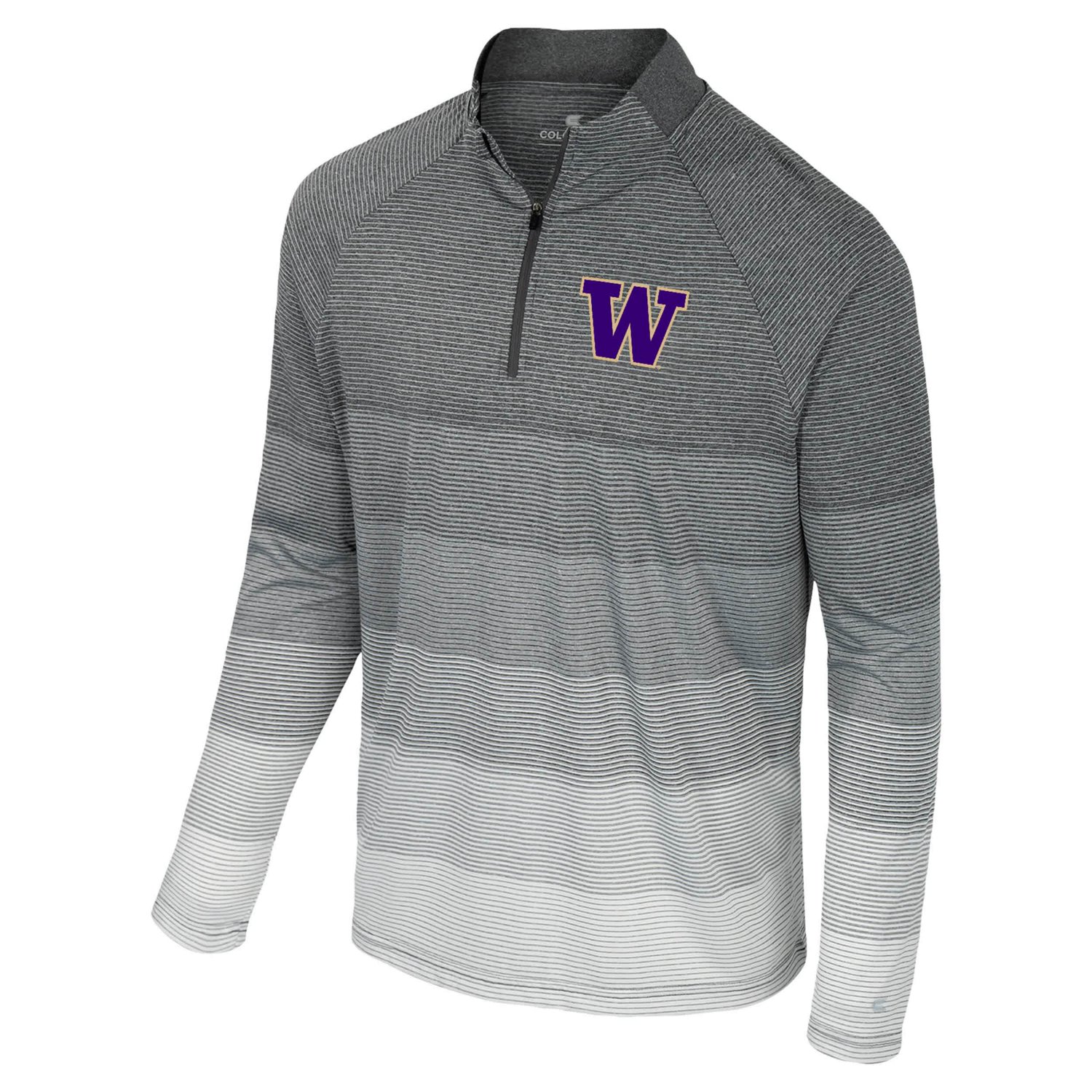 Colosseum Washington Huskies AI Striped Mesh Quarter-Zip Raglan Windshirt - view number 2