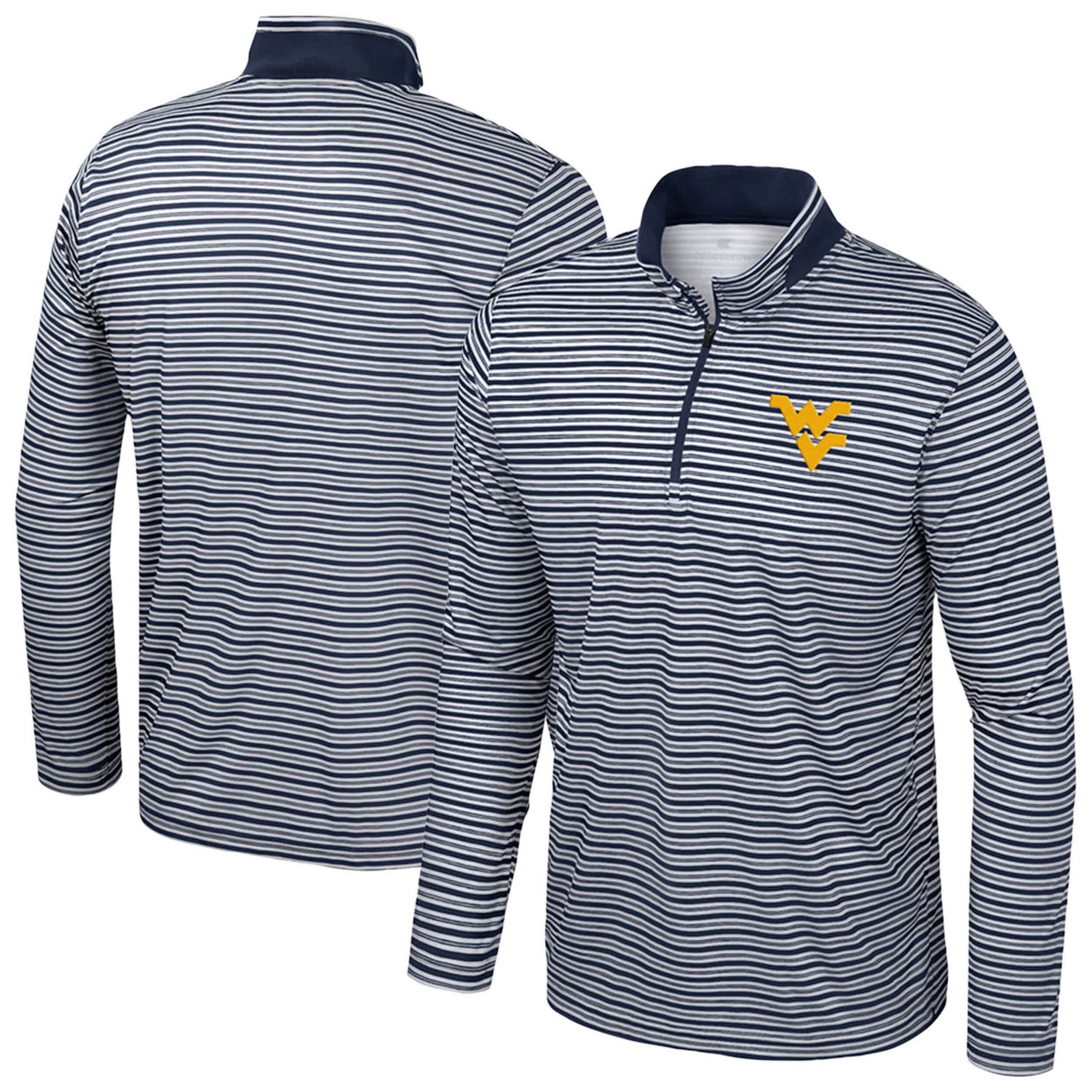 Colosseum West Virginia Mountaineers Striped Quarter-Zip Top