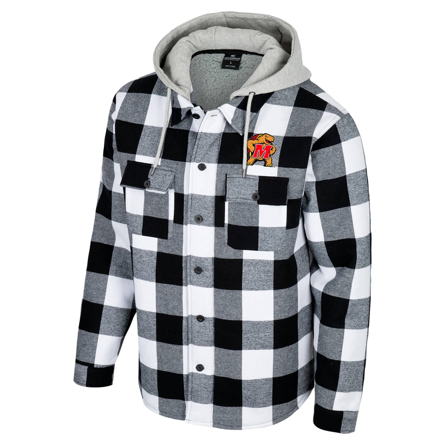 Colosseum White Maryland Terrapins Buffalo Plaid Full-Zip Jacket - view number 2