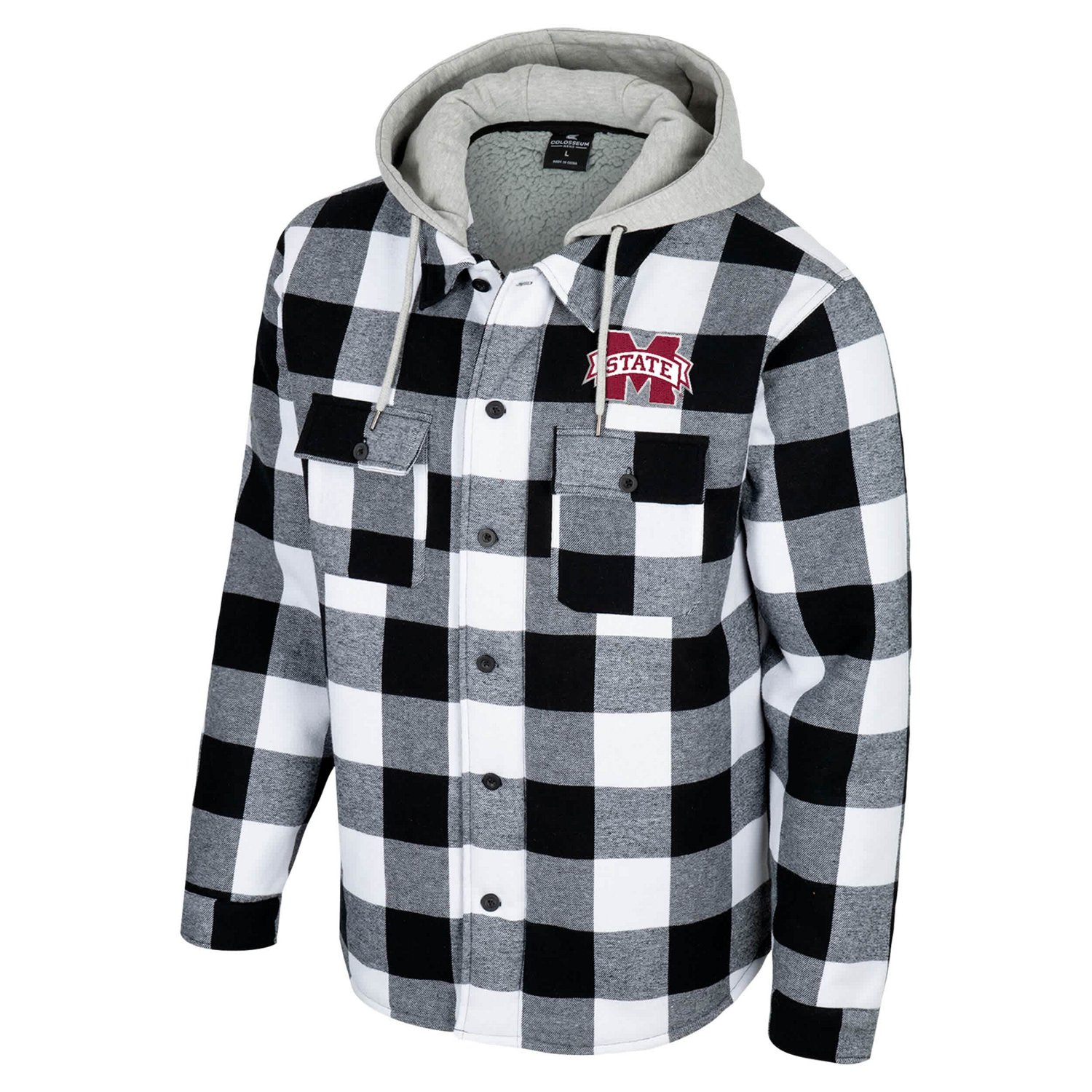 Colosseum White Mississippi State Bulldogs Buffalo Plaid Full-Zip Jacket - view number 2