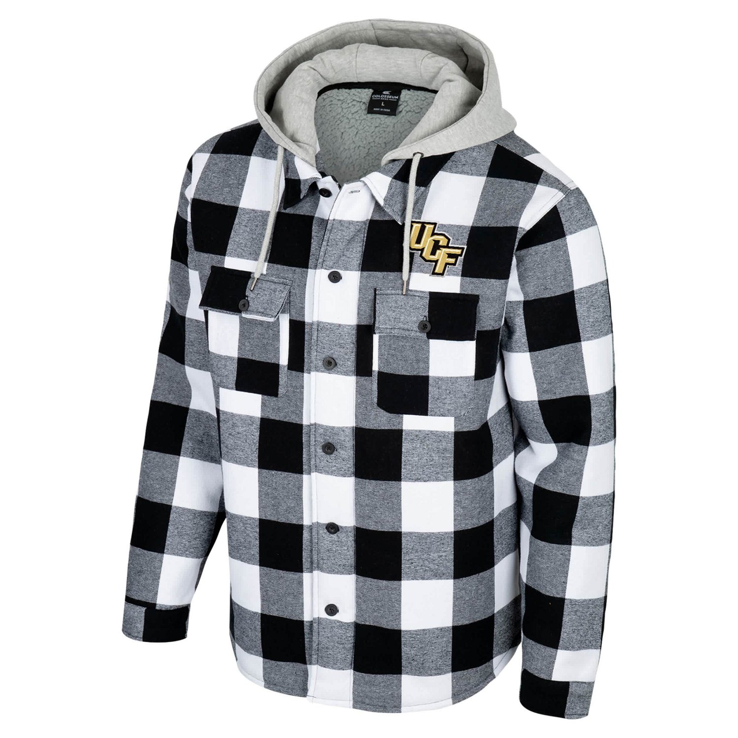 Colosseum White UCF Knights Buffalo Plaid Full-Zip Jacket - view number 2