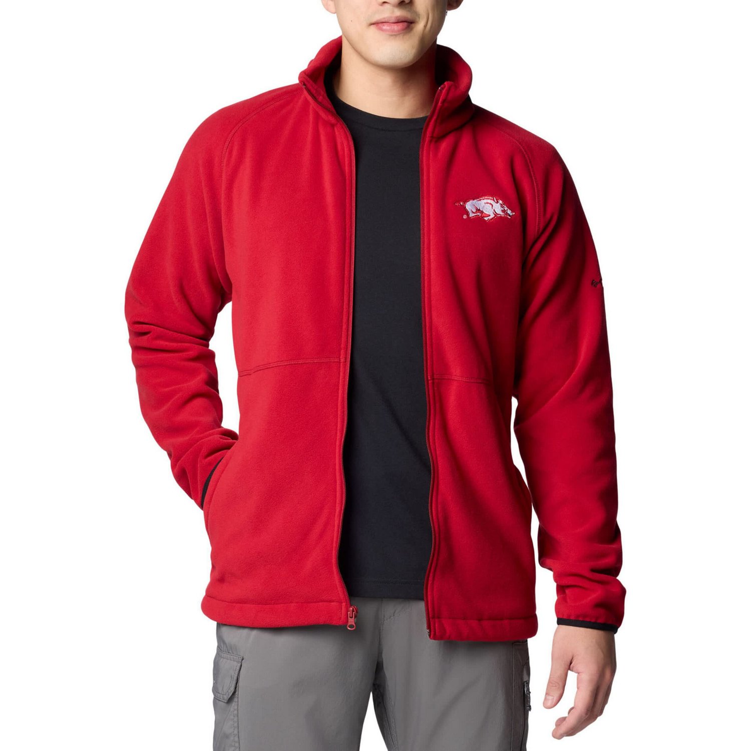 Columbia Arkansas Razorbacks Flanker IV Fleece Raglan Full-Zip Jacket                                                            - view number 3