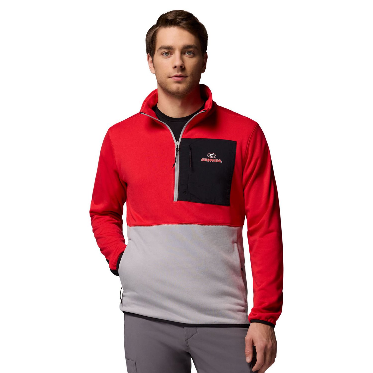 Columbia Gray Georgia Bulldogs Hike Omni-Wick Half-Zip Pullover