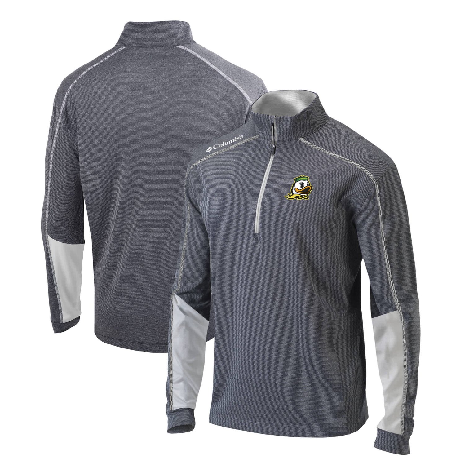 Columbia Heather Gray Oregon Ducks Shotgun Omni-Wick Quarter-Zip Jacket