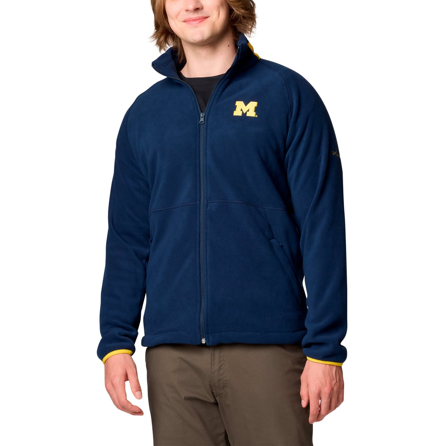 Columbia Michigan Wolverines Big  Tall Flanker IV Fleece Raglan Full-Zip Jacket