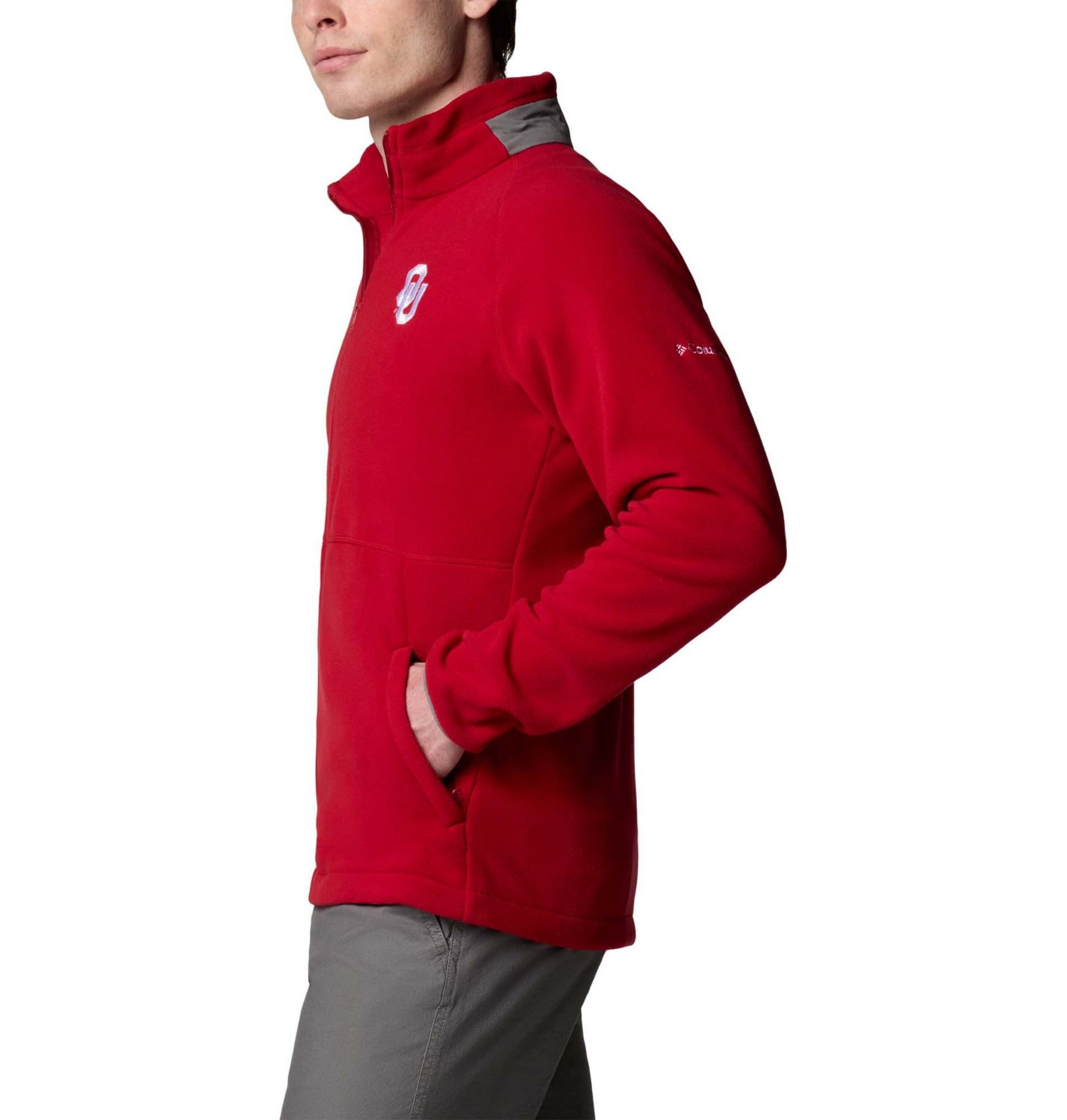 Columbia Oklahoma Sooners Flanker IV Fleece Raglan Full-Zip Jacket                                                               - view number 2