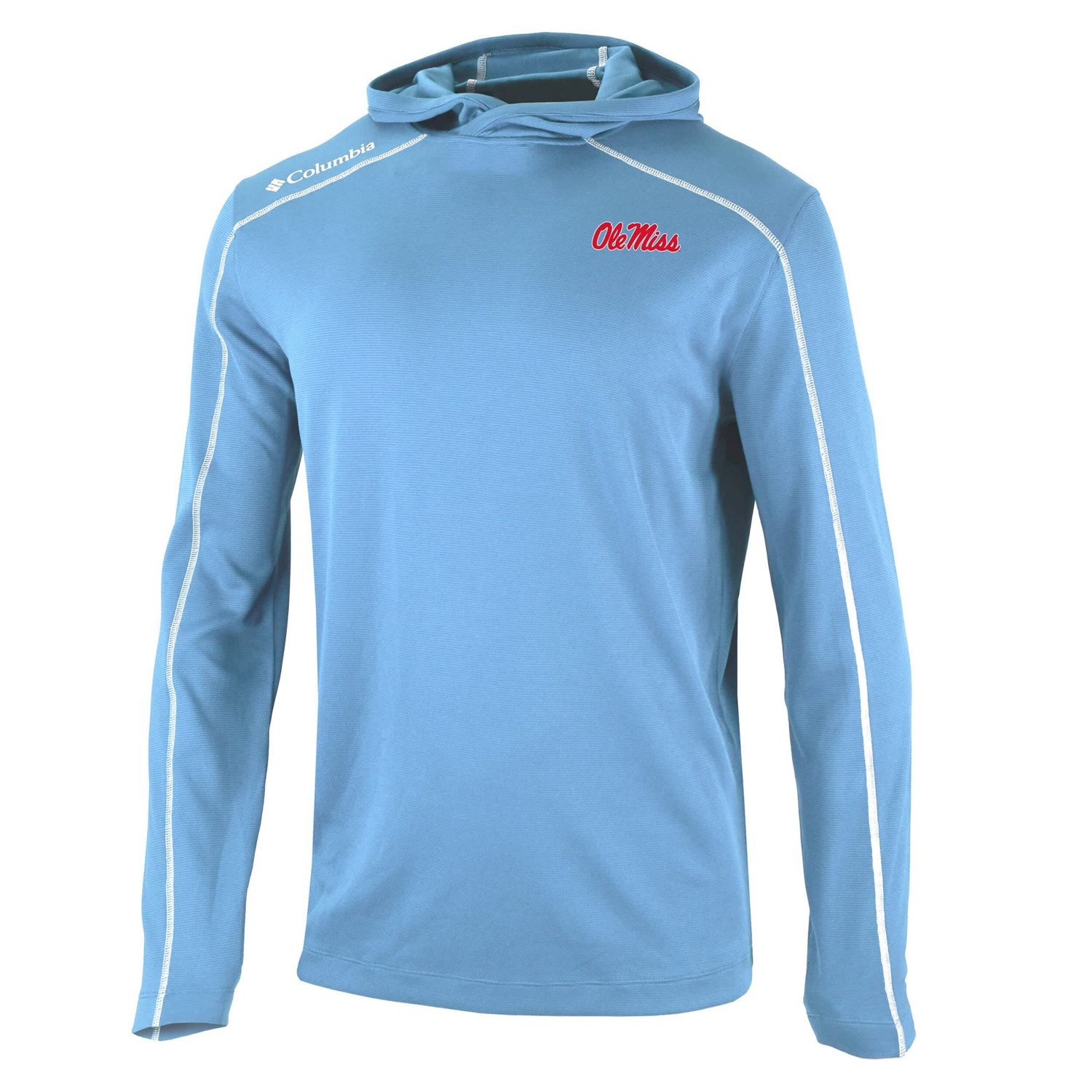 Columbia Powder Ole Miss Rebels Shotgun Long Hoodie T-Shirt                                                                      - view number 1