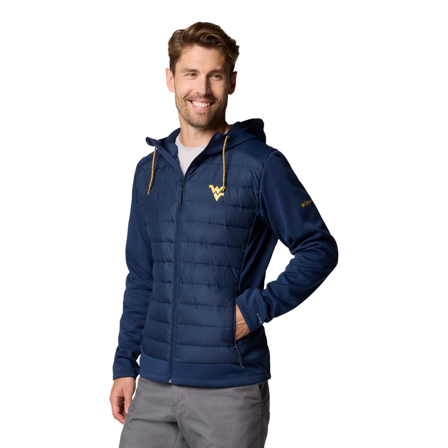 Columbia West Virginia Mountaineers Out-Shield Hybrid Full-Zip Hoodie Jacket