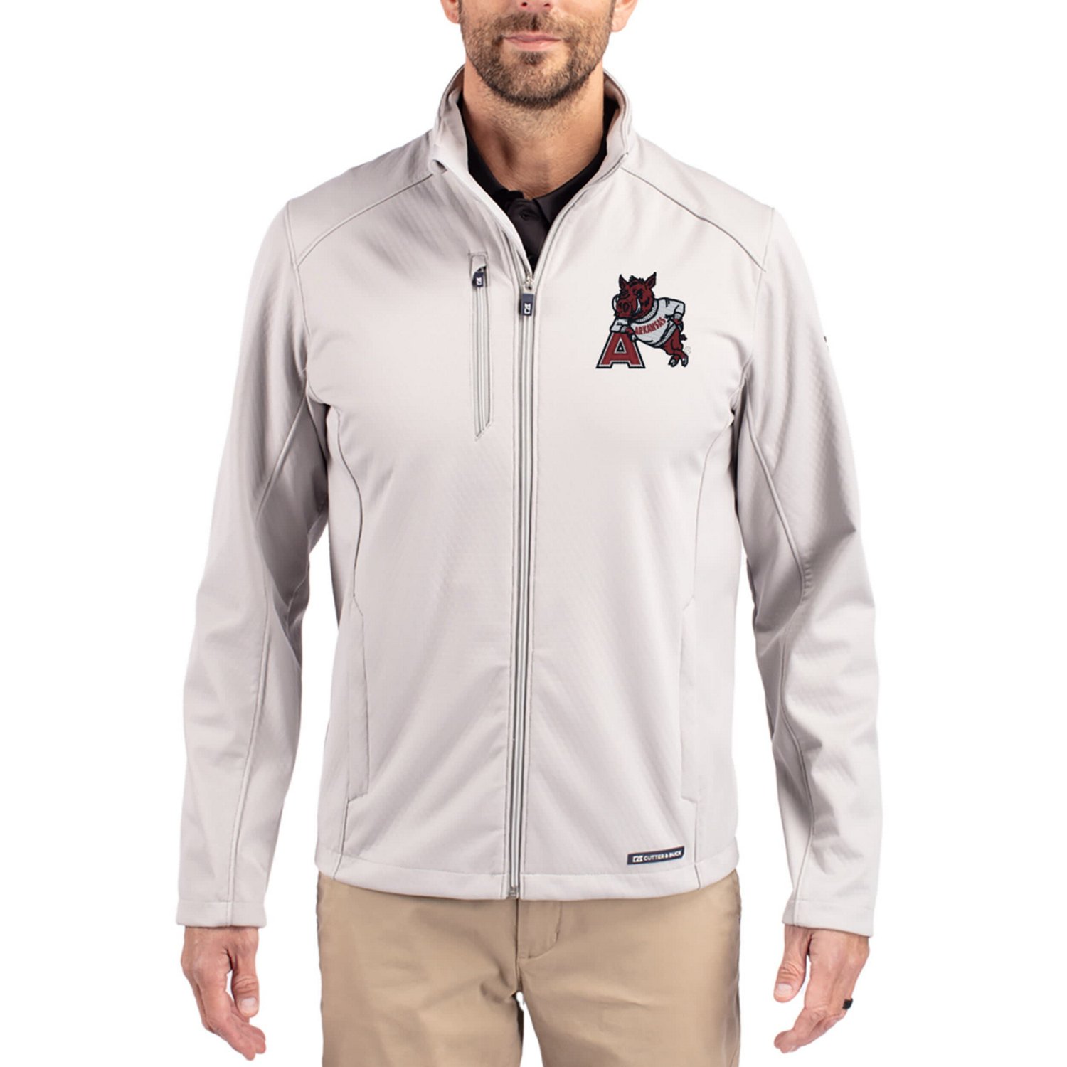 Cutter  Buck Arkansas Razorbacks Evoke Eco Softshell Recycled Full-Zip Jacket